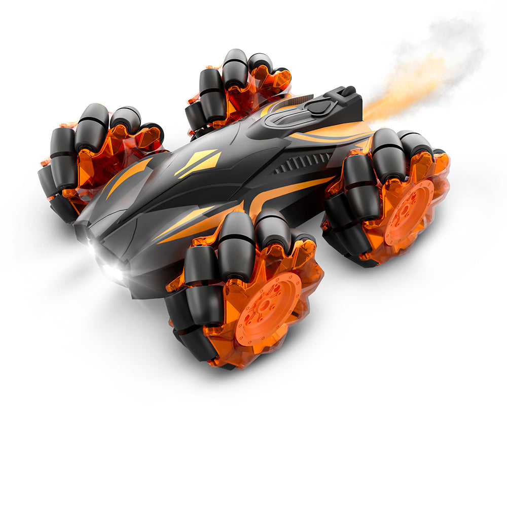 TYGATEC STUNT REMOTE CONTROL TOY CAR WITH SMOKE AND LED LIGHTS FOR KIDS (Color Orange)
