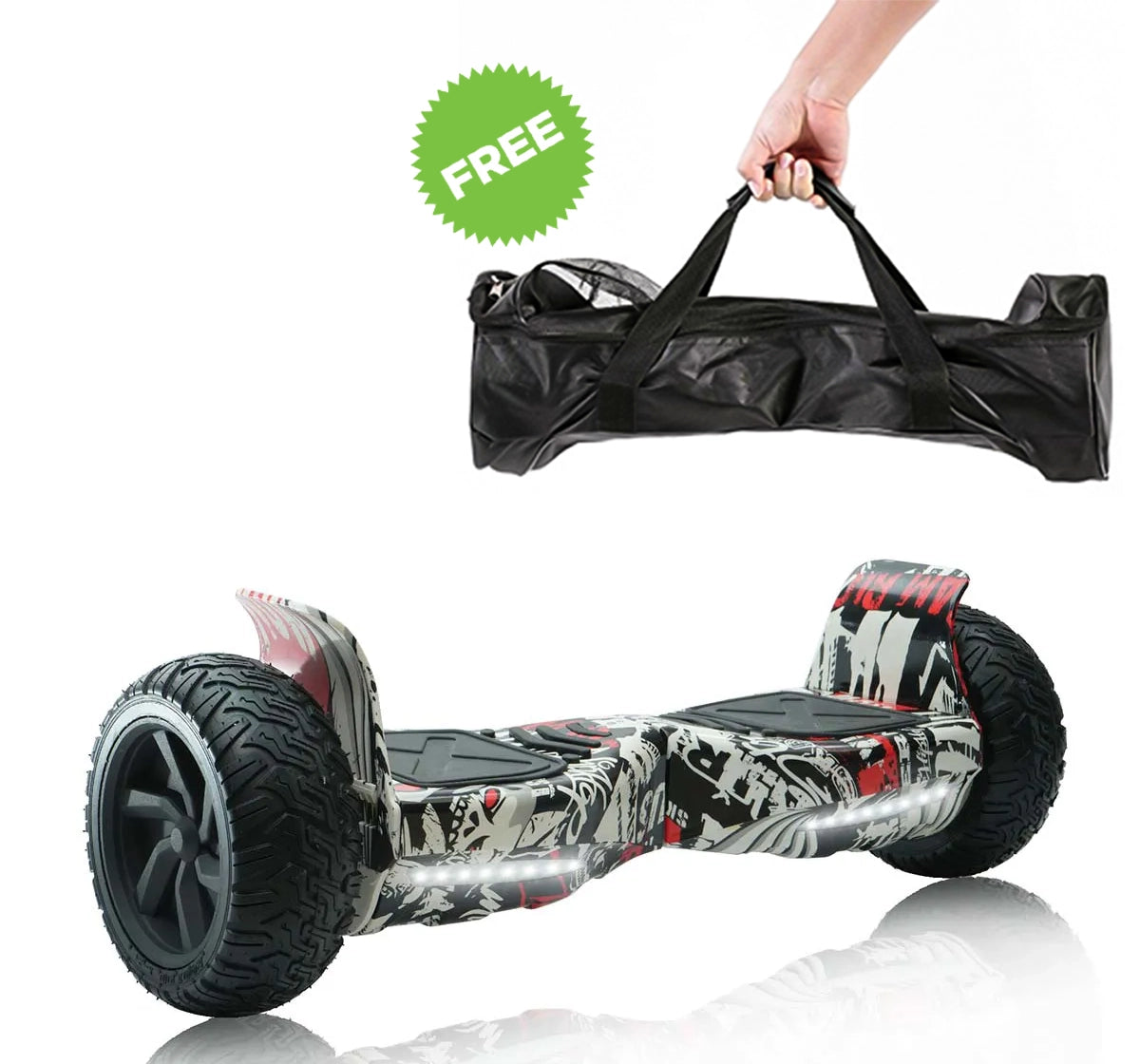 TYGATEC T6 Plus Off-Road SUV Hoverboard (APP CONNECTIVITY - White Multi Color)