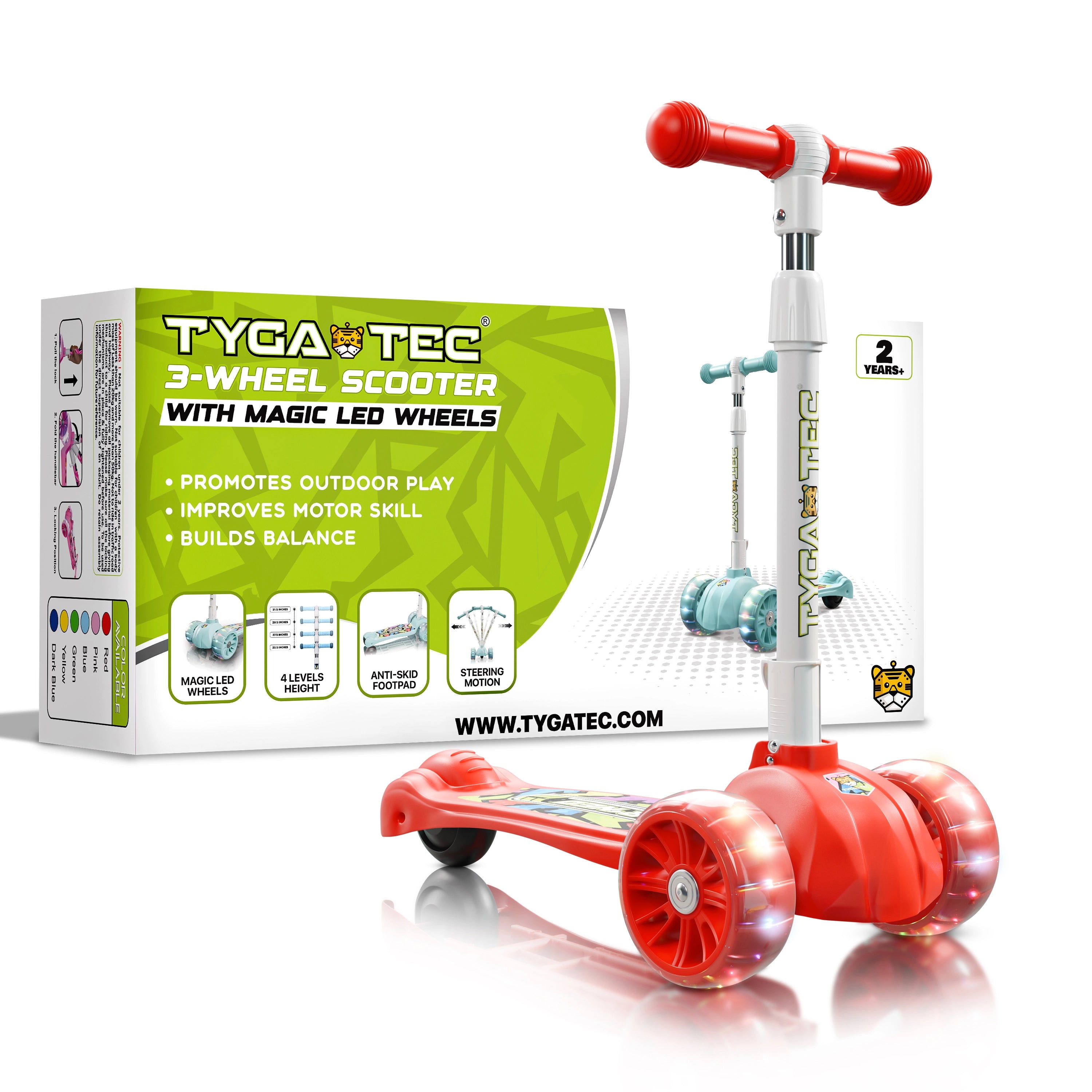 Tygatec Zoomer 3 wheel ( Color Red )