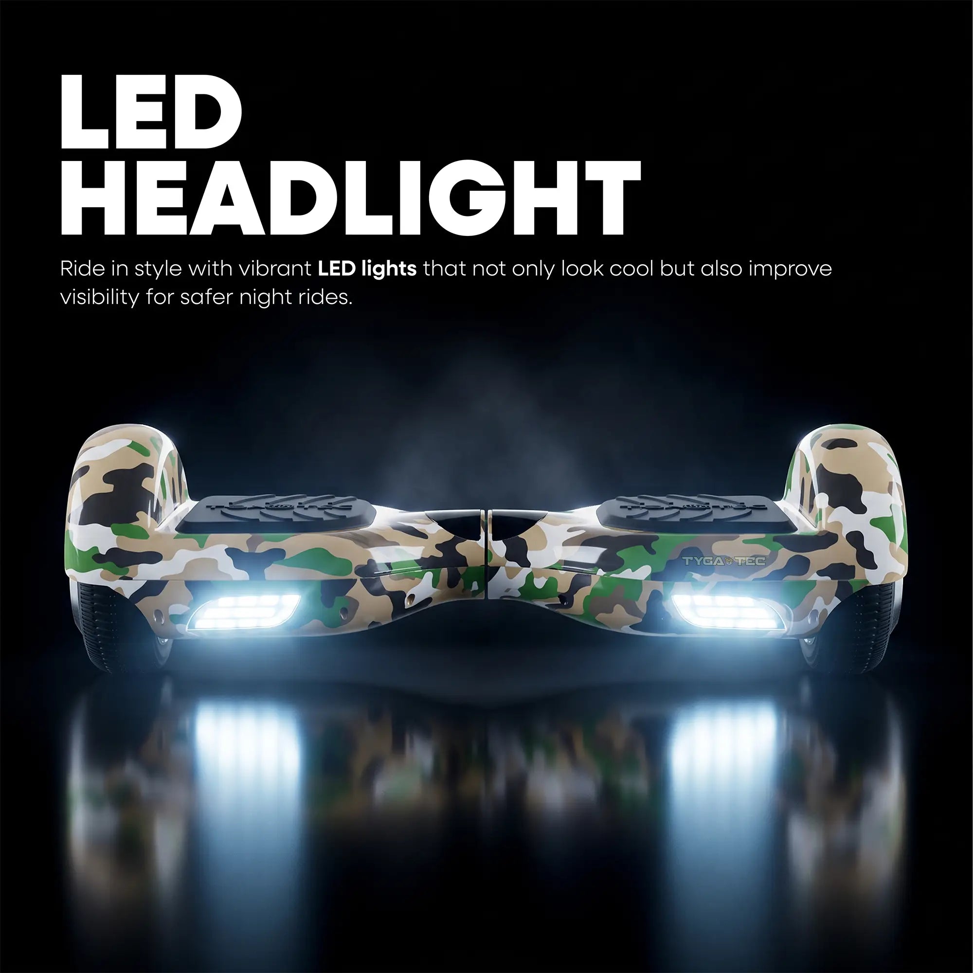TYGATEC T2 + Auto Balancing Hoverboard App Connectivity - Military Green