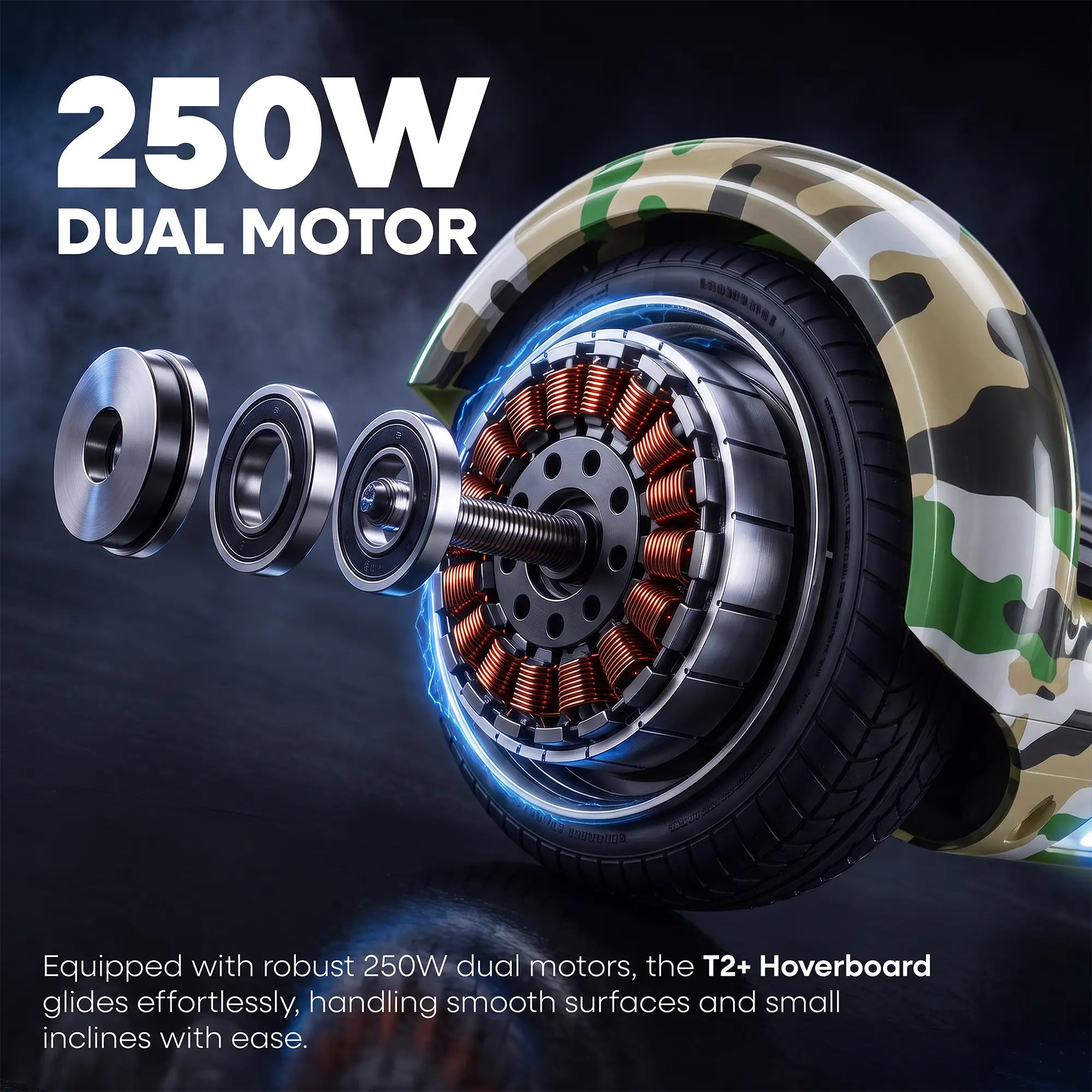 TYGATEC T2 + Auto Balancing Hoverboard App Connectivity - Military Green