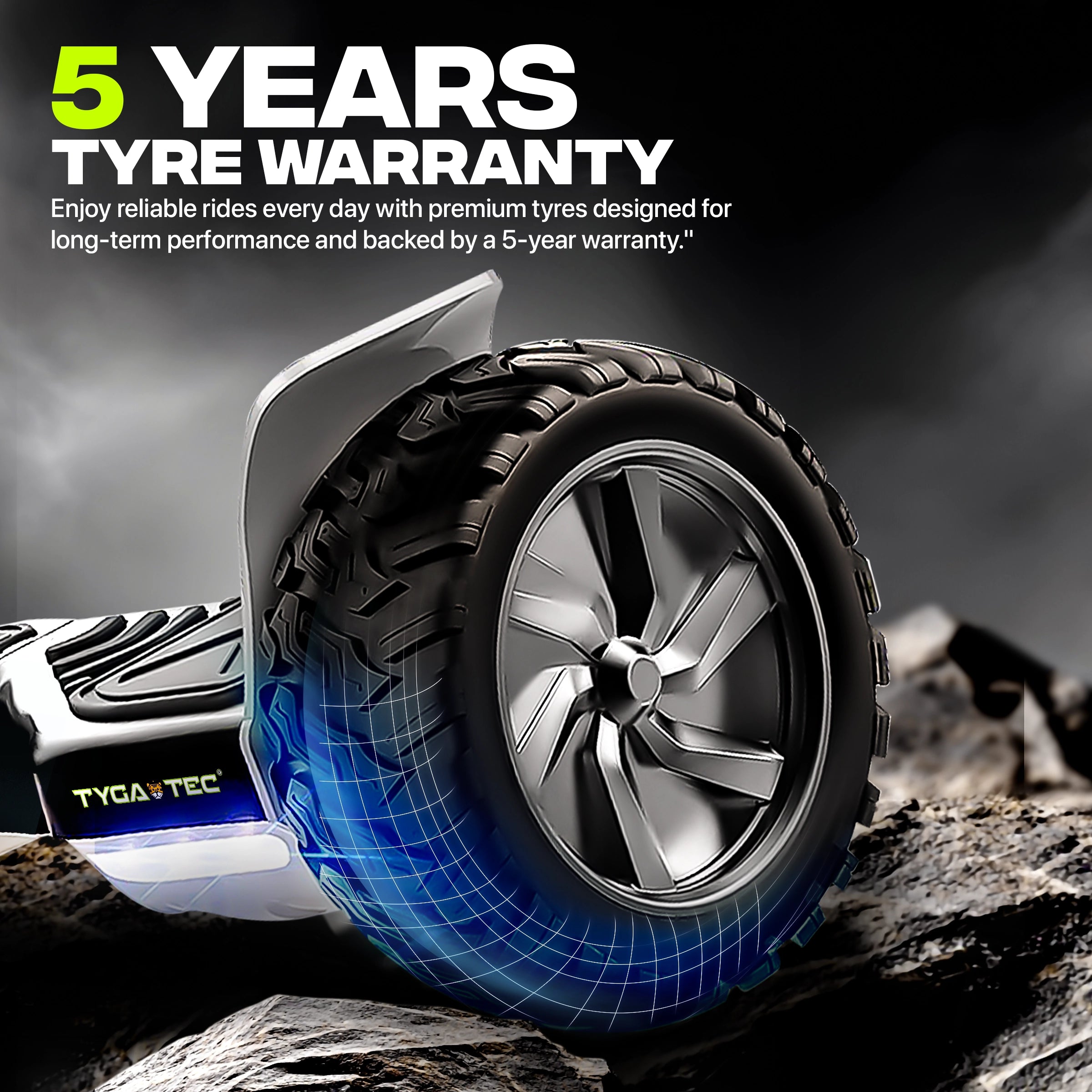 TYGATEC T6 Plus Off-Road SUV Hoverboard (APP CONNECTIVITY - Red and Blue Fire Color)