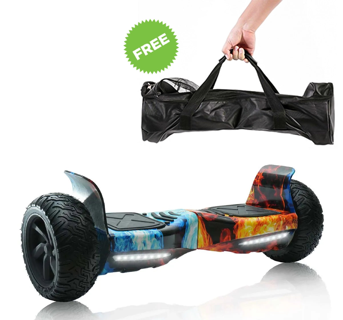 TYGATEC T6 Plus Off-Road SUV Hoverboard (APP CONNECTIVITY - Red and Blue Fire Color)