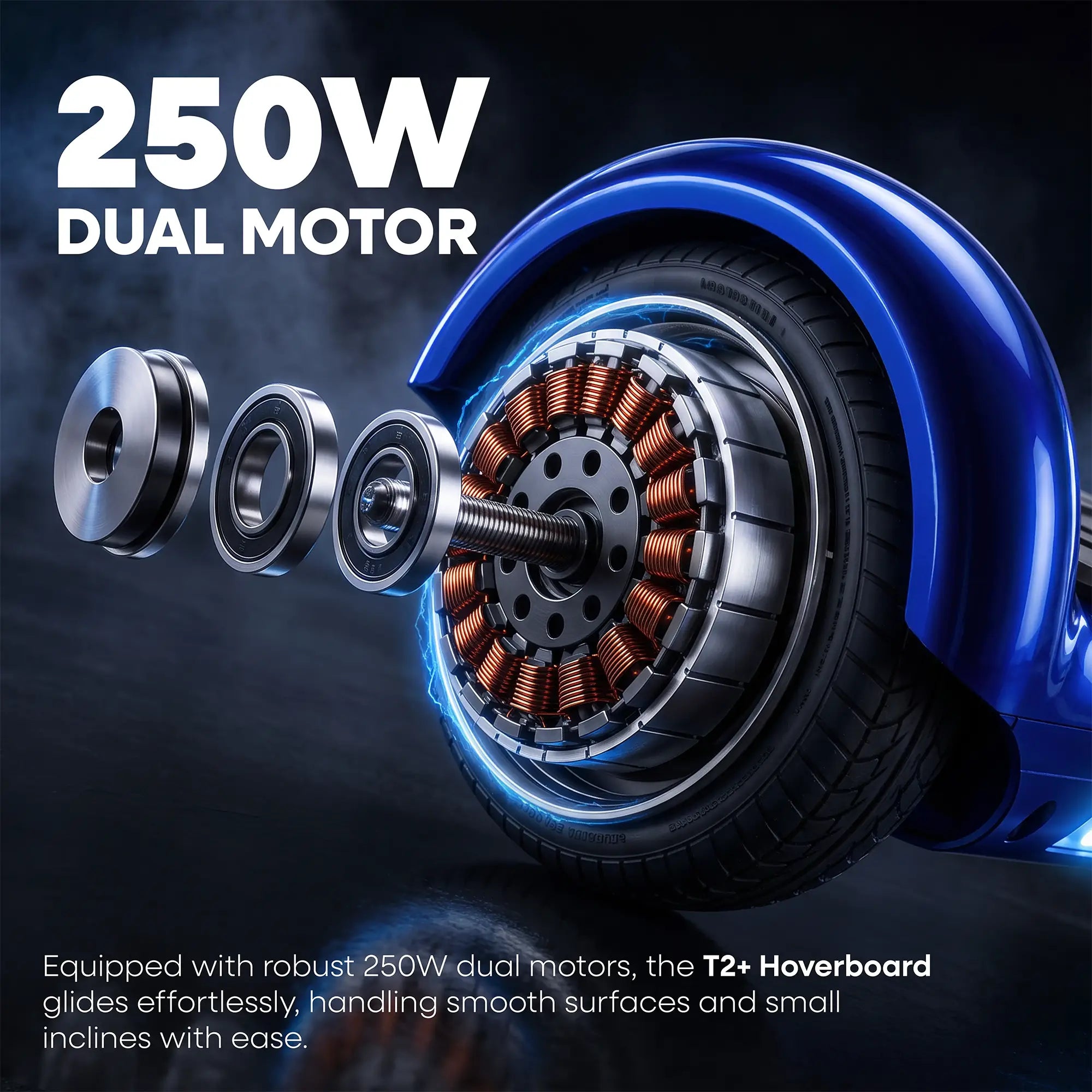 TYGATEC T2 + Auto Balancing Hoverboard App Connectivity - Blue