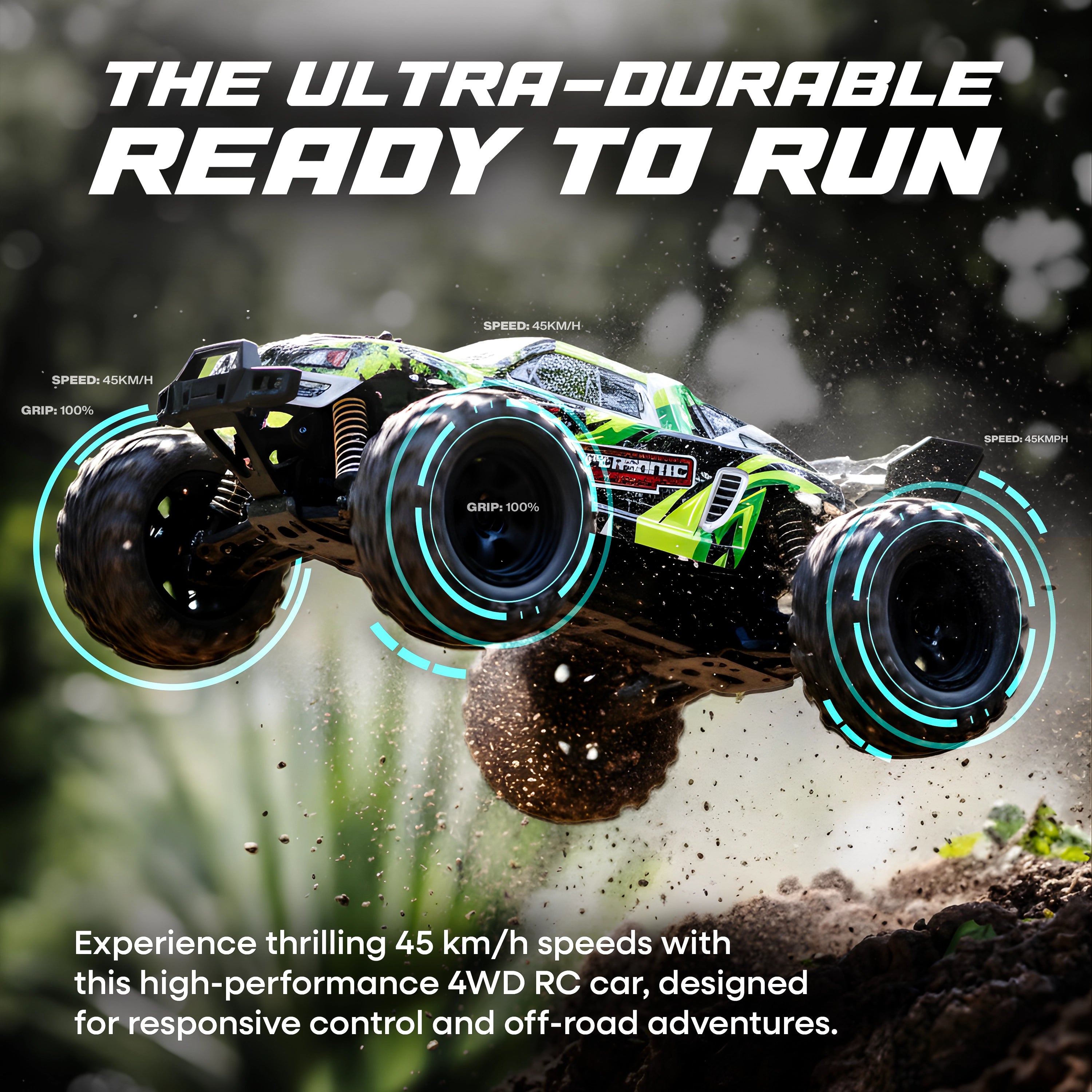 ( PRE-BOOK)- Tygatec Supersonic High Speed Hobby Grade Remote Control (Rc) Car | Stunt Car (Color Green)