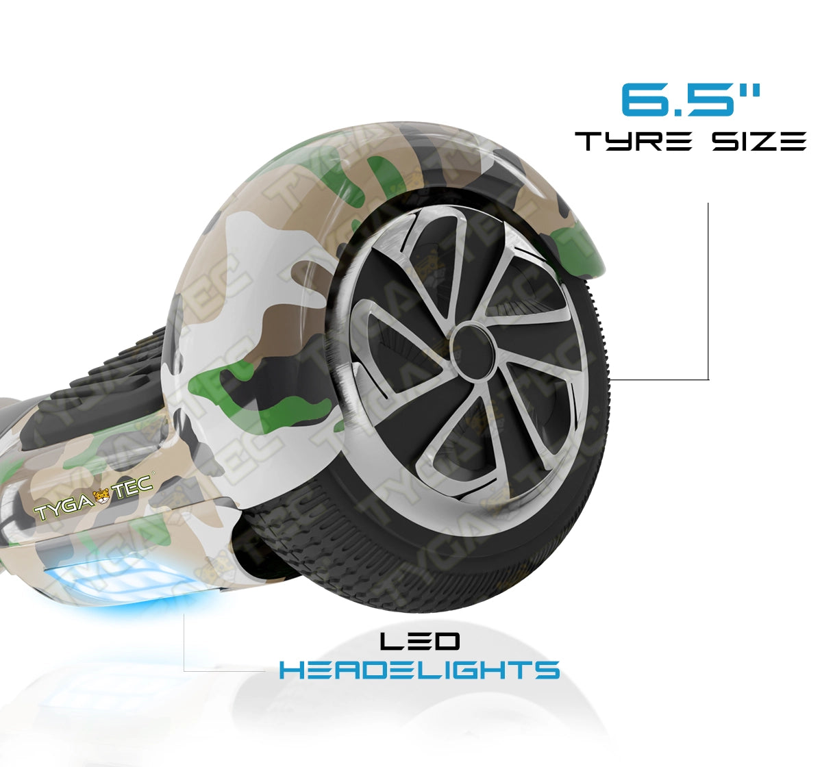 Tygatec T1 ECO - Self Balancing Electric Hoverboard (Military green)