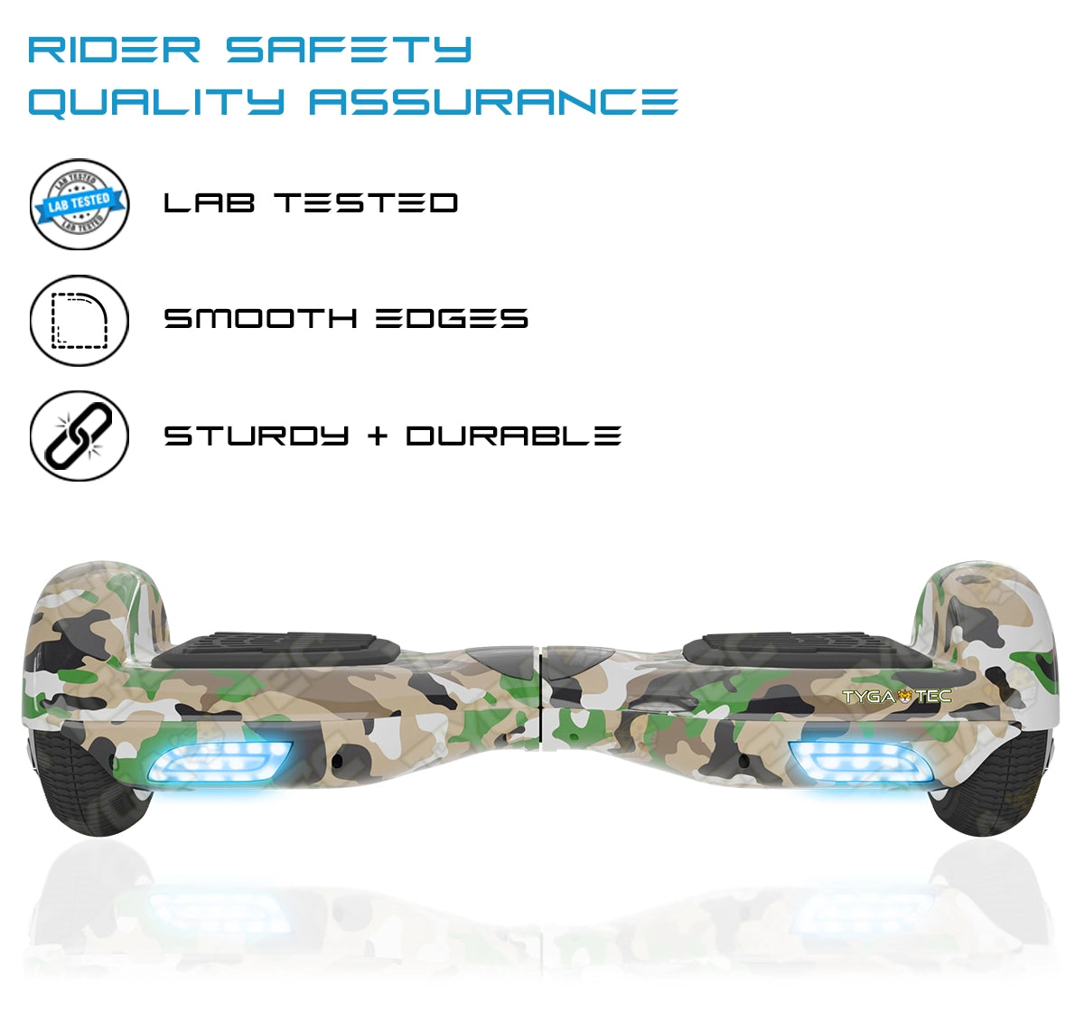 Tygatec T1 ECO - Self Balancing Electric Hoverboard (Military green)