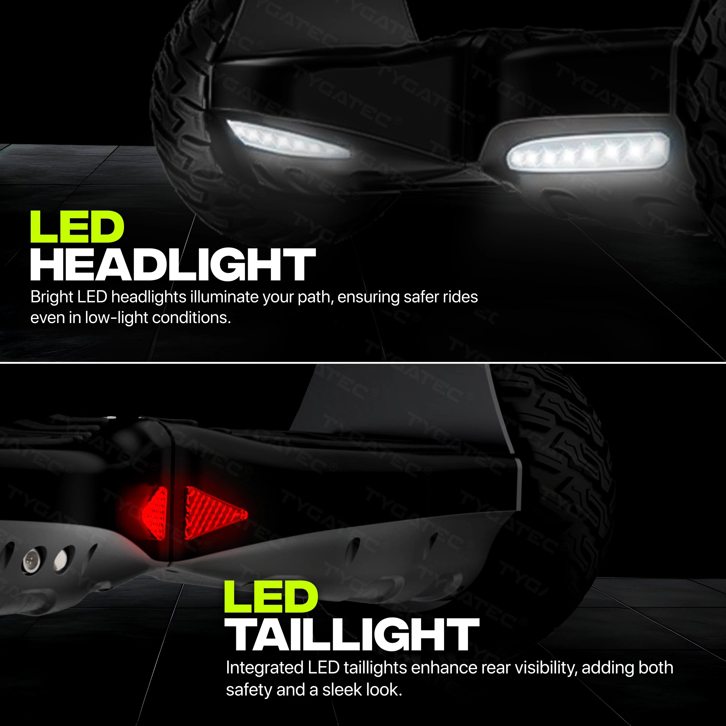 TYGATEC T6 Plus Off-Road SUV Hoverboard (APP CONNECTIVITY - Red and Blue Fire Color)