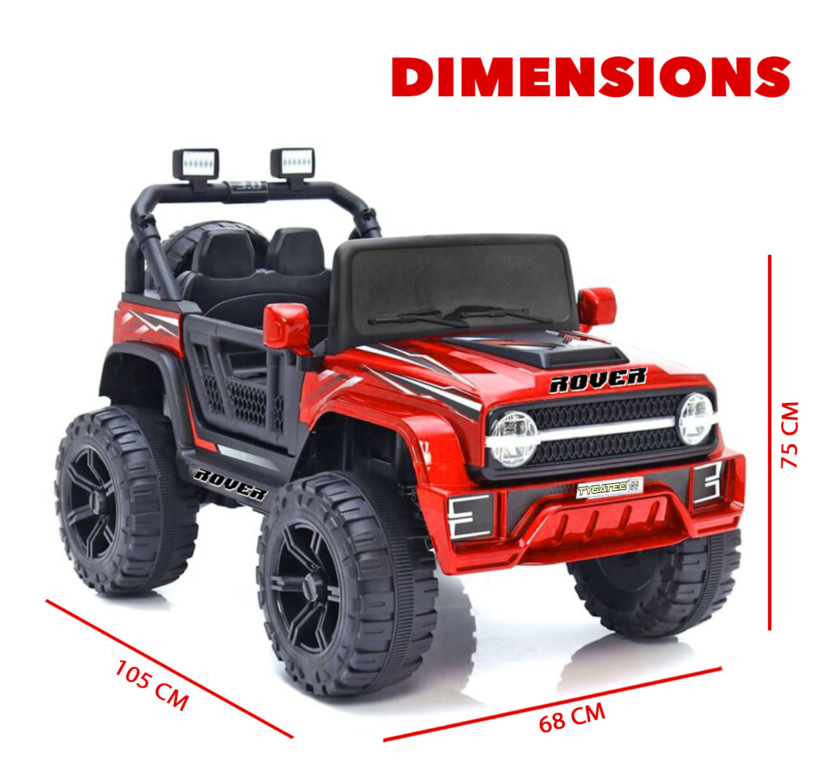 Tygatec Ride-on Kids Car Ground Force ROVER (RED COLOUR)