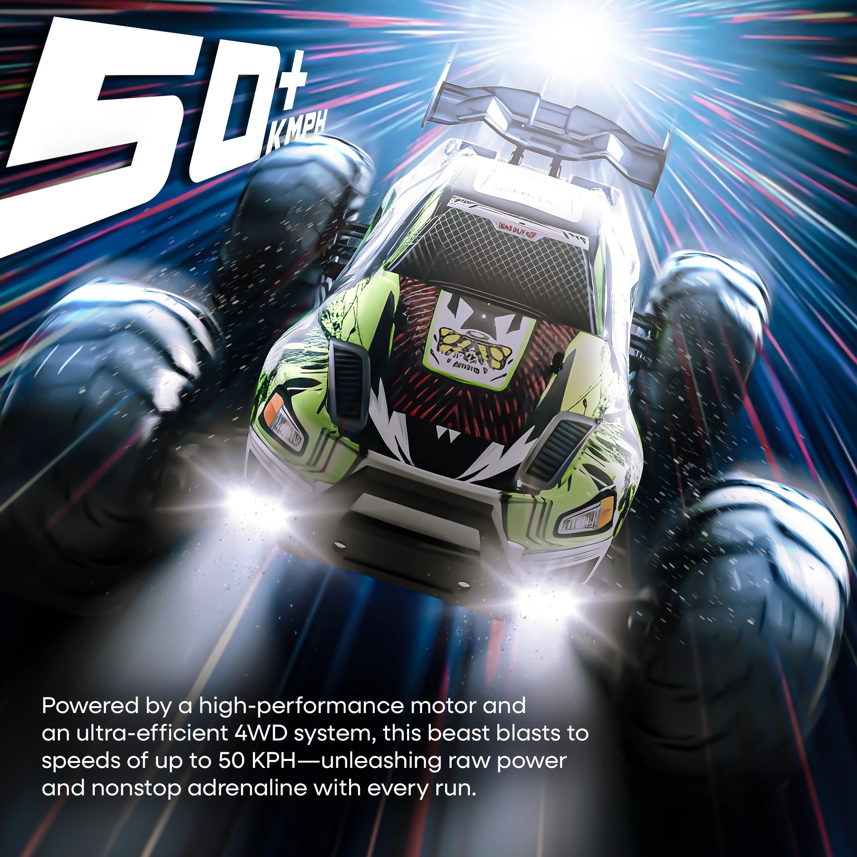 ( PRE-BOOK)- Tygatec Supersonic High Speed Hobby Grade Remote Control (Rc) Car | Stunt Car (Color Green)