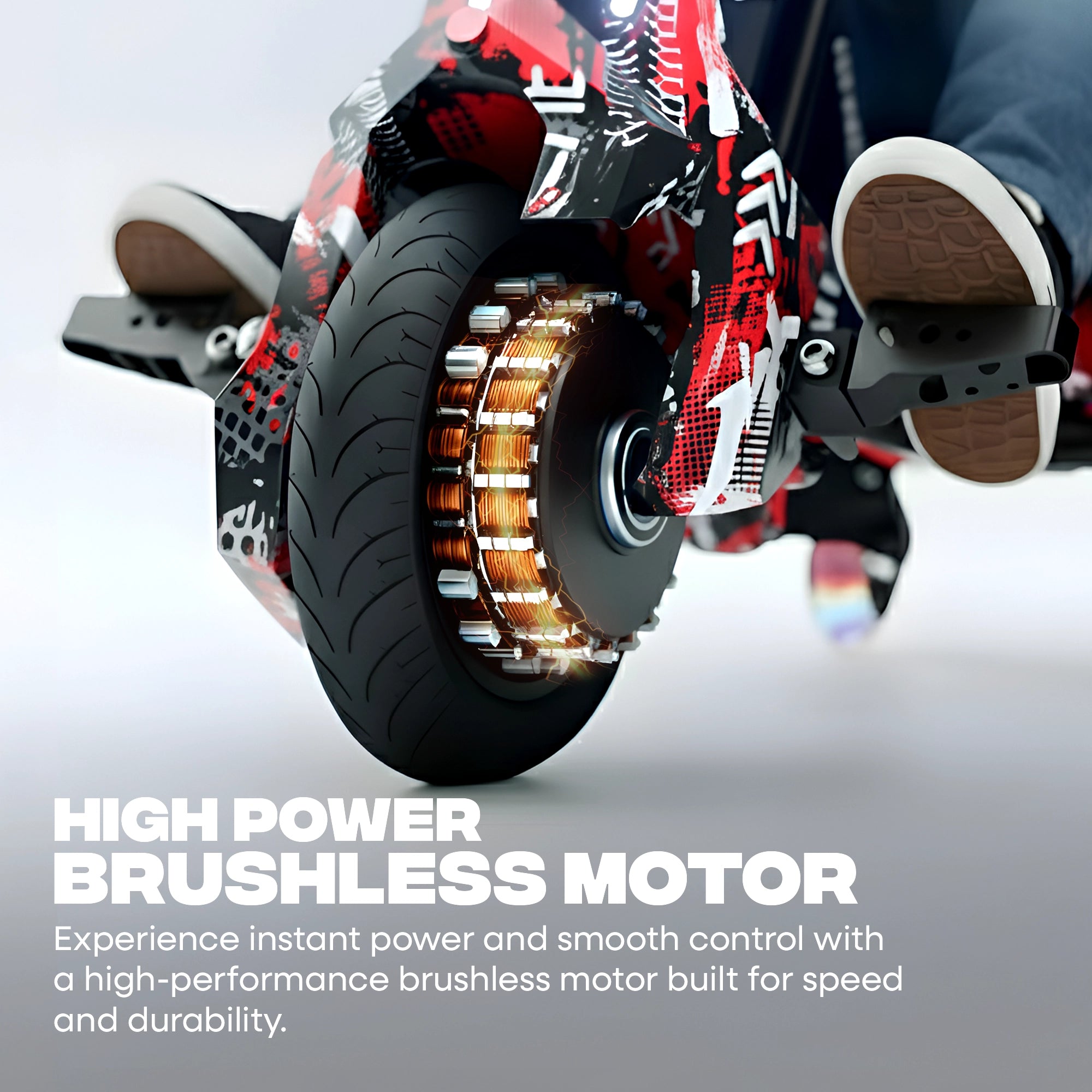 TYGATEC T9 3 WHEEL ELECTRIC 360 DRIFT SCOOTER FOR KIDS AND ADULTS WITH LED LIGHT AND BLUETOOTH (Extreme Red color)