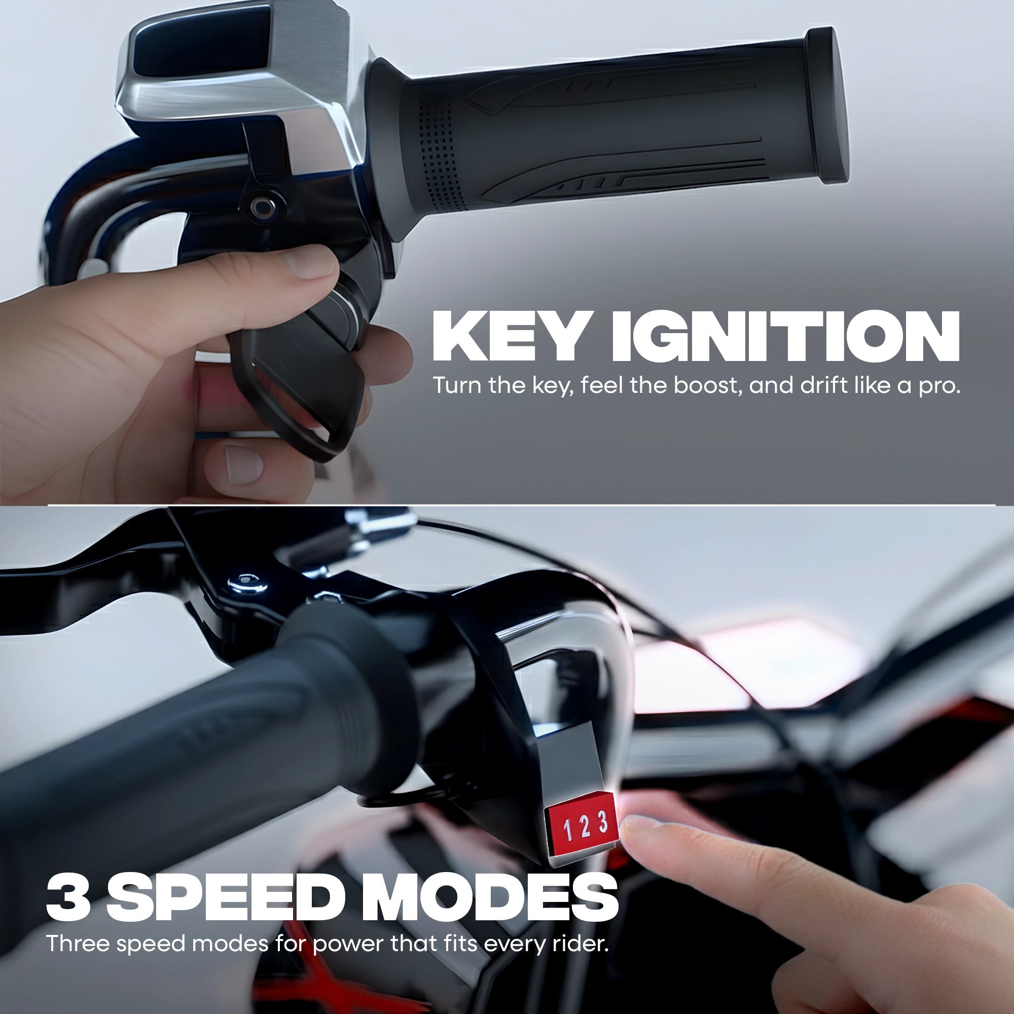 TYGATEC T9 3 WHEEL ELECTRIC 360 DRIFT SCOOTER FOR KIDS AND ADULTS WITH LED LIGHT AND BLUETOOTH (Extreme Red color)