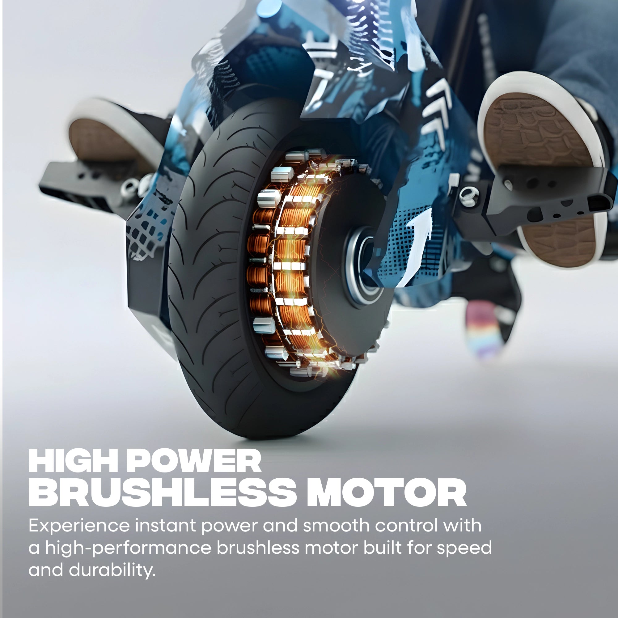 TYGATEC T9 3 WHEEL ELECTRIC 360 DRIFT SCOOTER FOR KIDS AND ADULTS WITH LED LIGHT AND BLUETOOTH (Extreme Blue color)