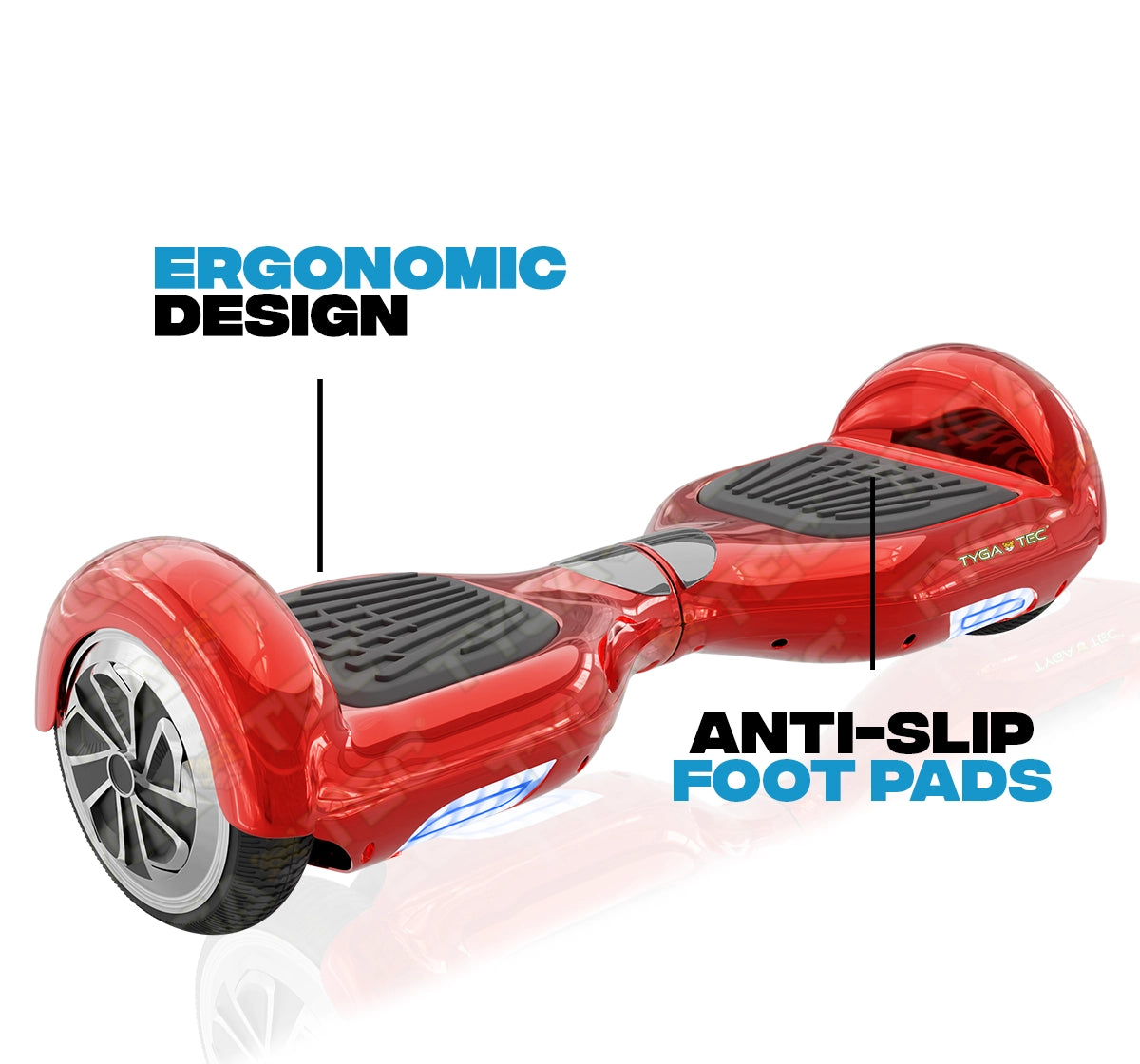 Tygatec T1 ECO - Self Balancing Electric Hoverboard (Red Color)