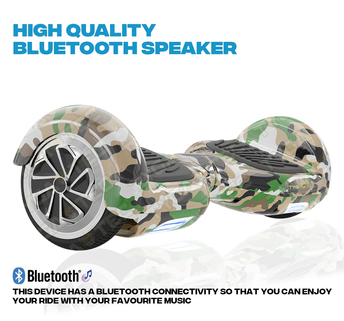 Tygatec T1 ECO - Self Balancing Electric Hoverboard (Military green)