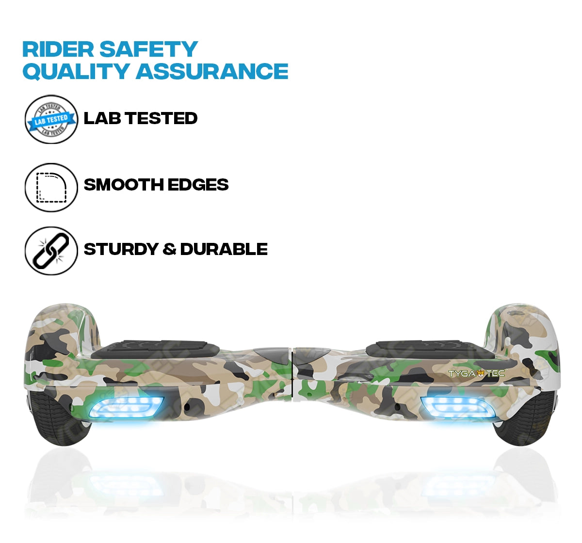 Tygatec T1 ECO - Self Balancing Electric Hoverboard (Military green)