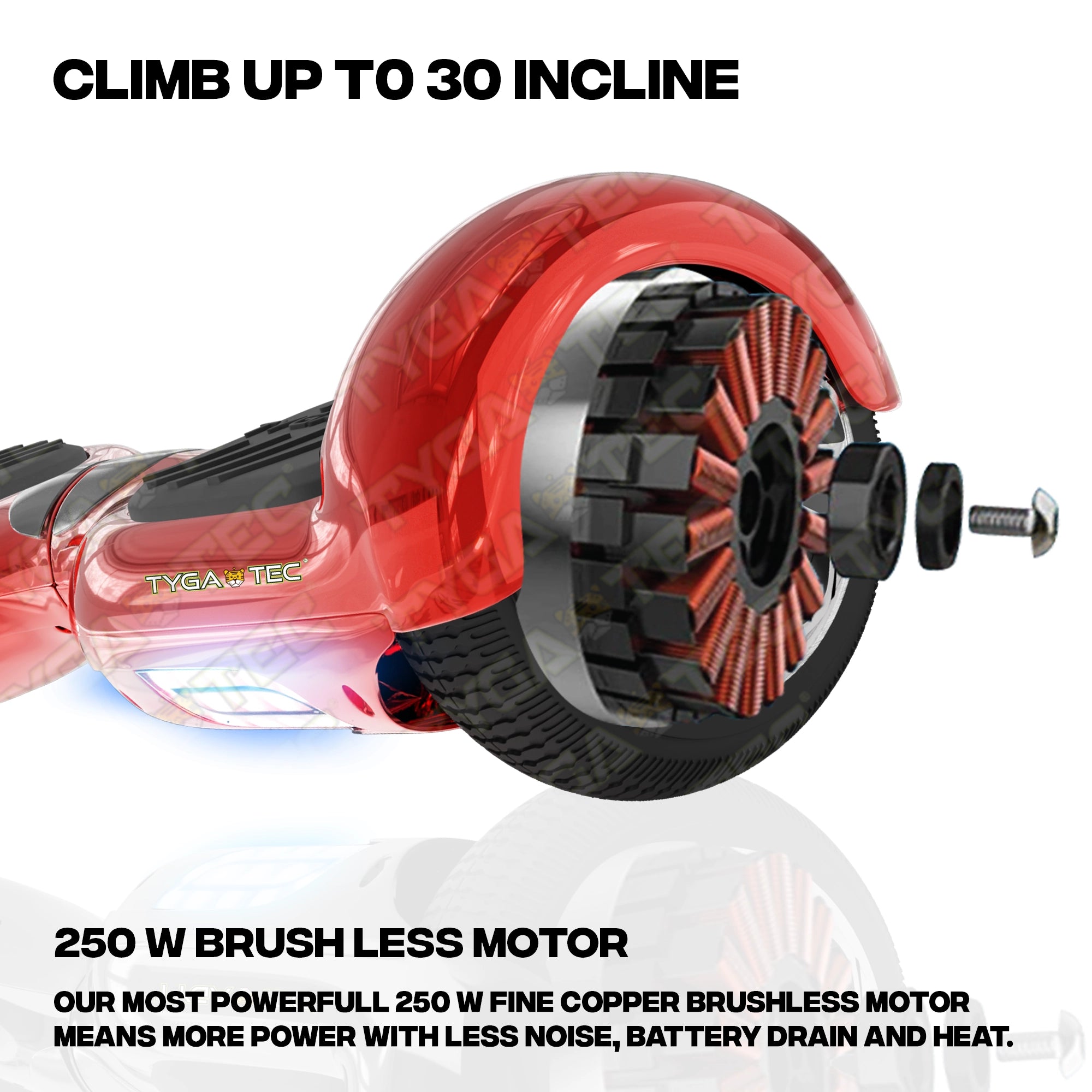 TYGATEC T2 + Auto Balancing Hoverboard App Connectivity - Red