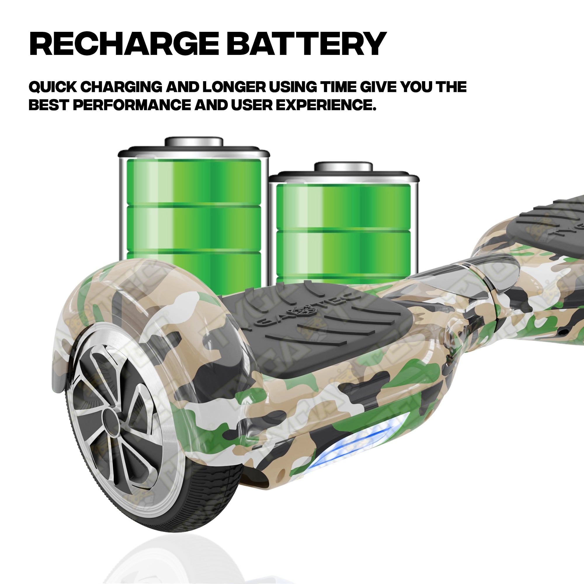 TYGATEC T2 + Auto Balancing Hoverboard App Connectivity - Military Green