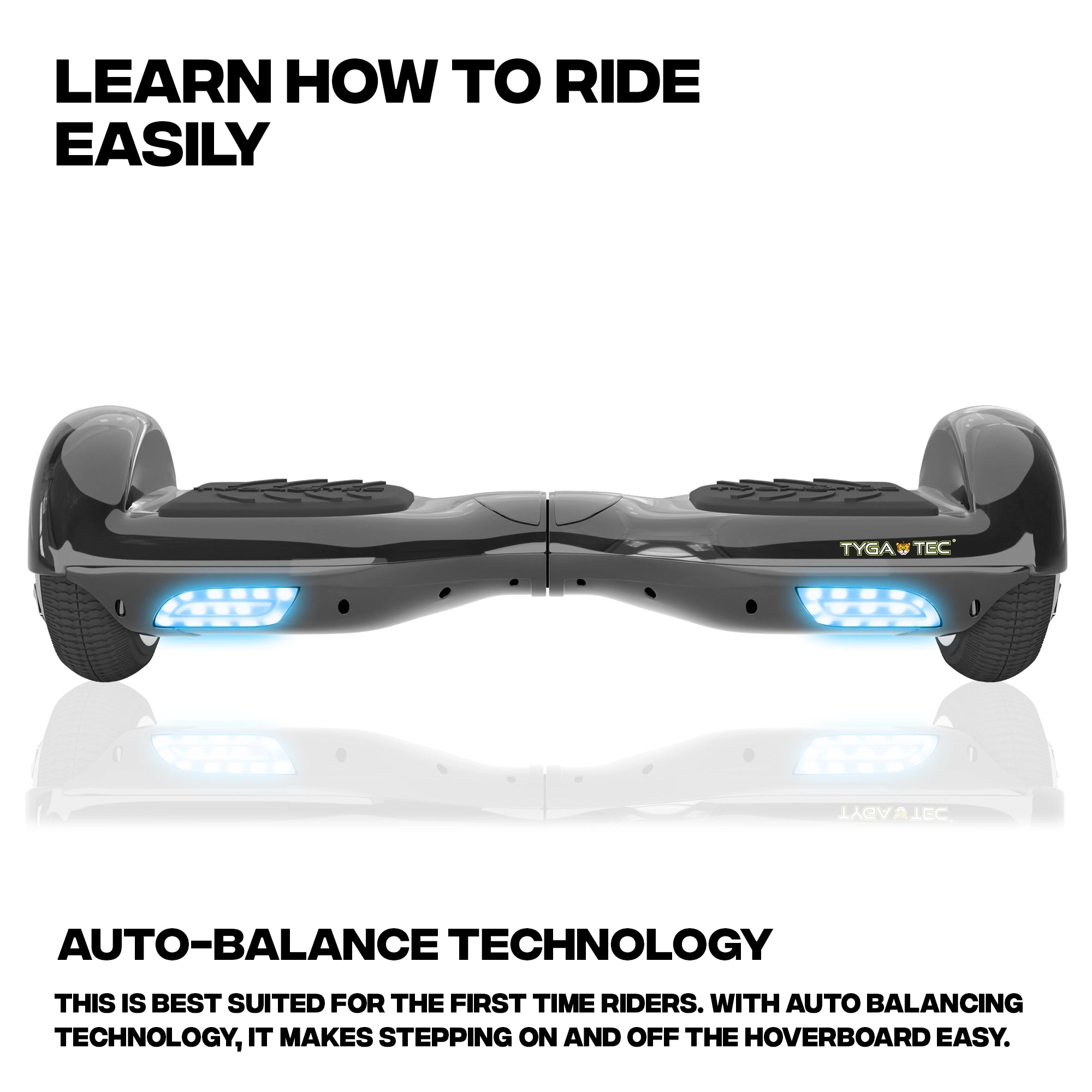 TYGATEC T2 + Auto Balancing Hoverboard App Connectivity - Black