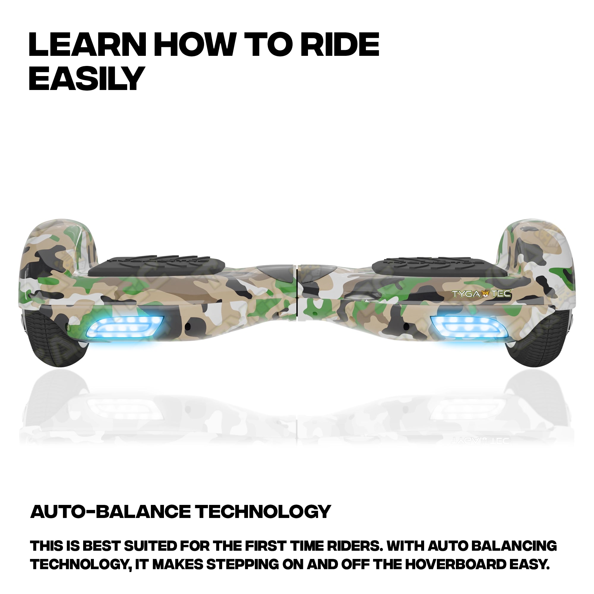 TYGATEC T2 + Auto Balancing Hoverboard App Connectivity - Military Green