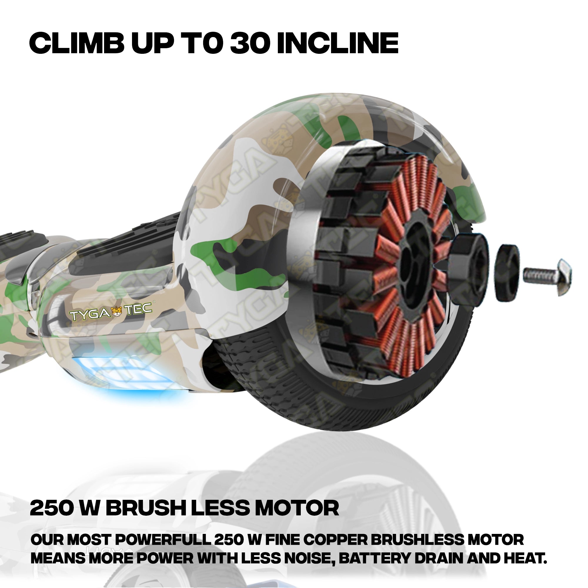 TYGATEC T2 + Auto Balancing Hoverboard App Connectivity - Military Green