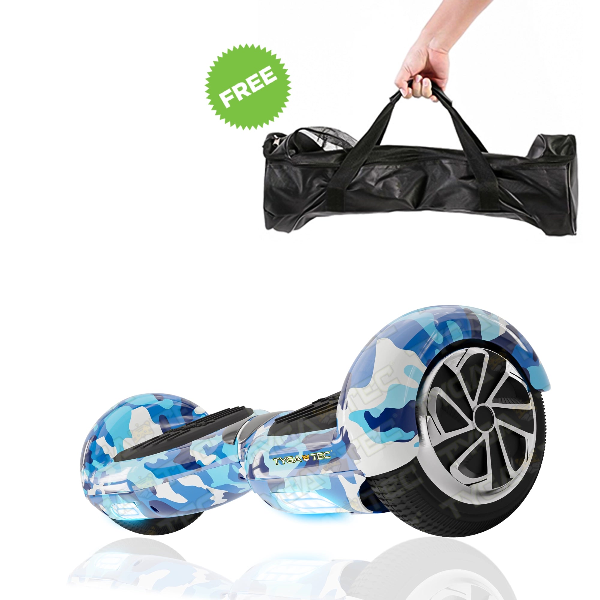 TYGATEC T2 + Auto Balancing Hoverboard App Connectivity - Military Blue