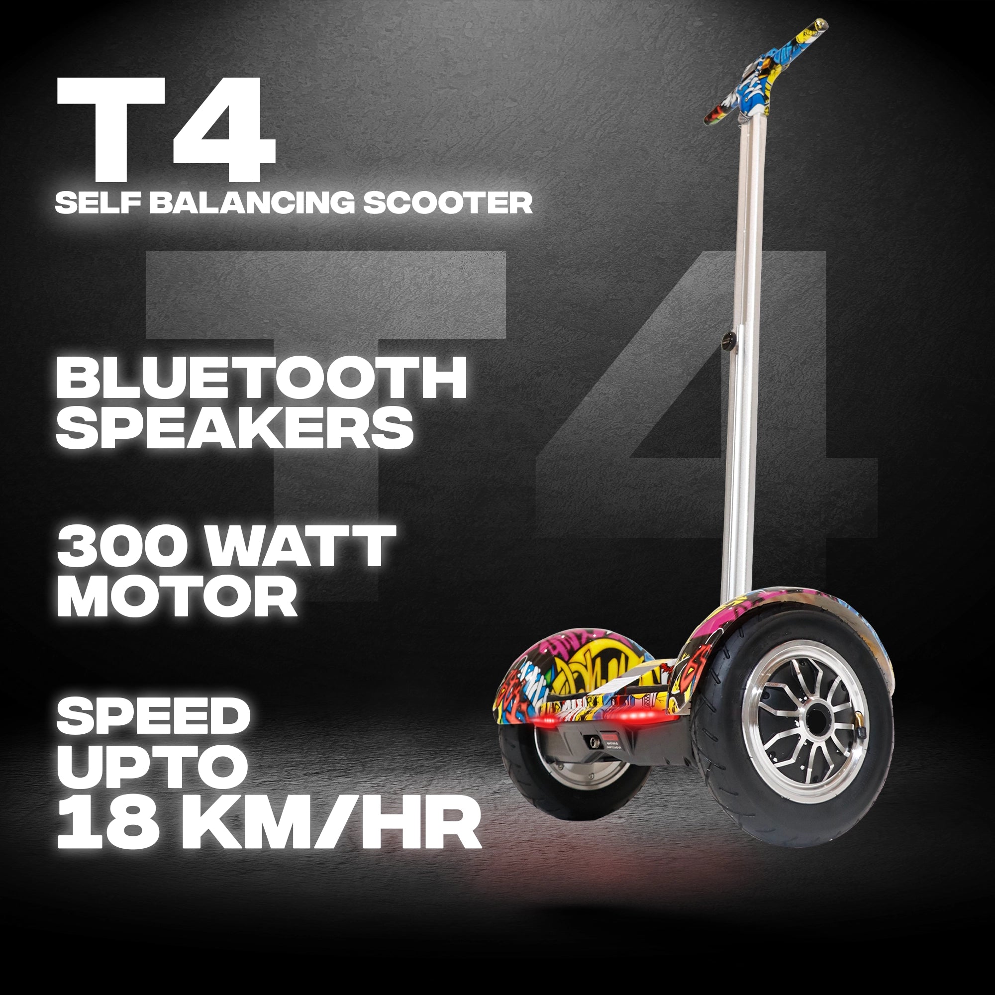 TYGATEC T4 Self Balancing Hoverboard with Handle (Edhardy)