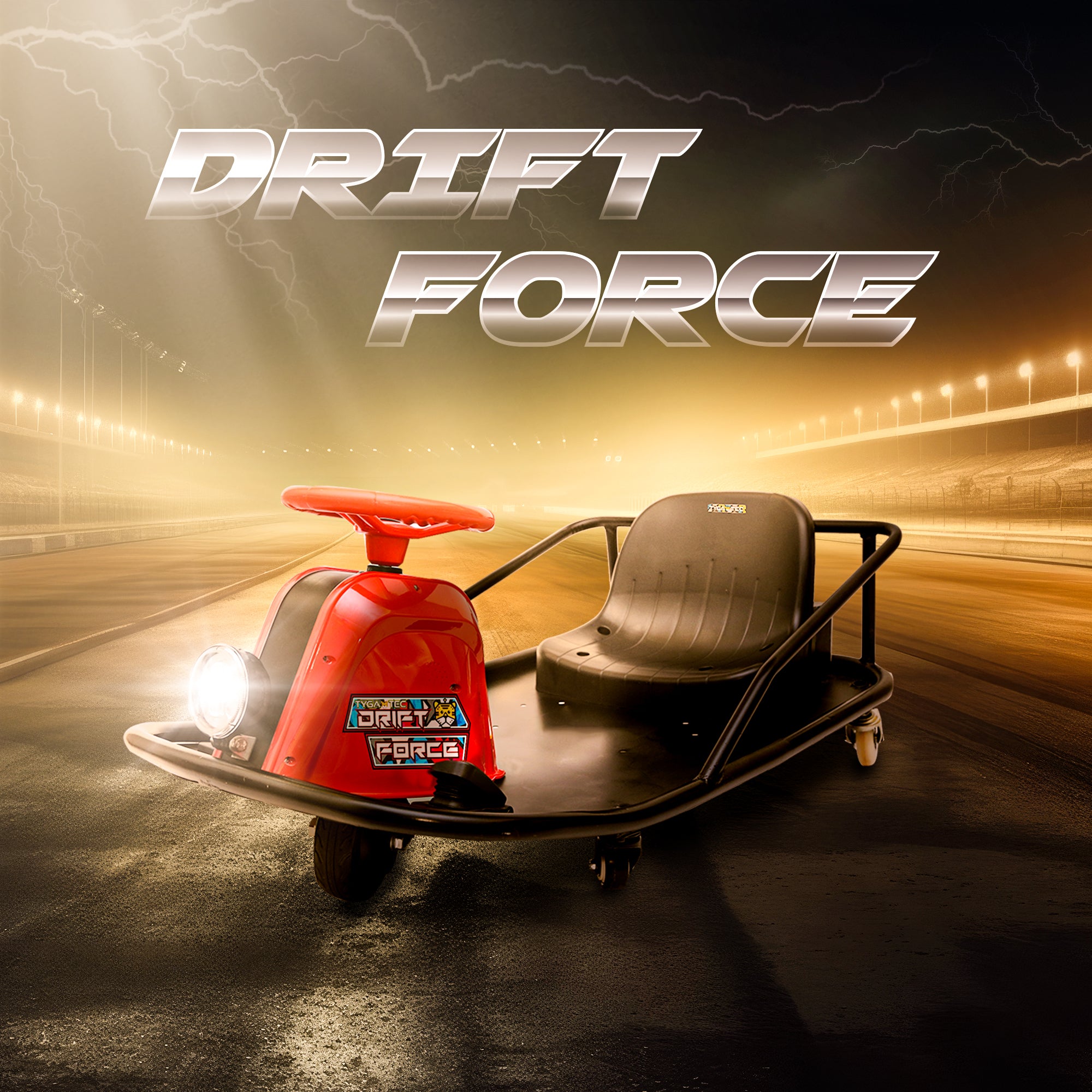 Tygatec E-Cart Drift Force Drifter For Kids With Led Headlights For Night Rides