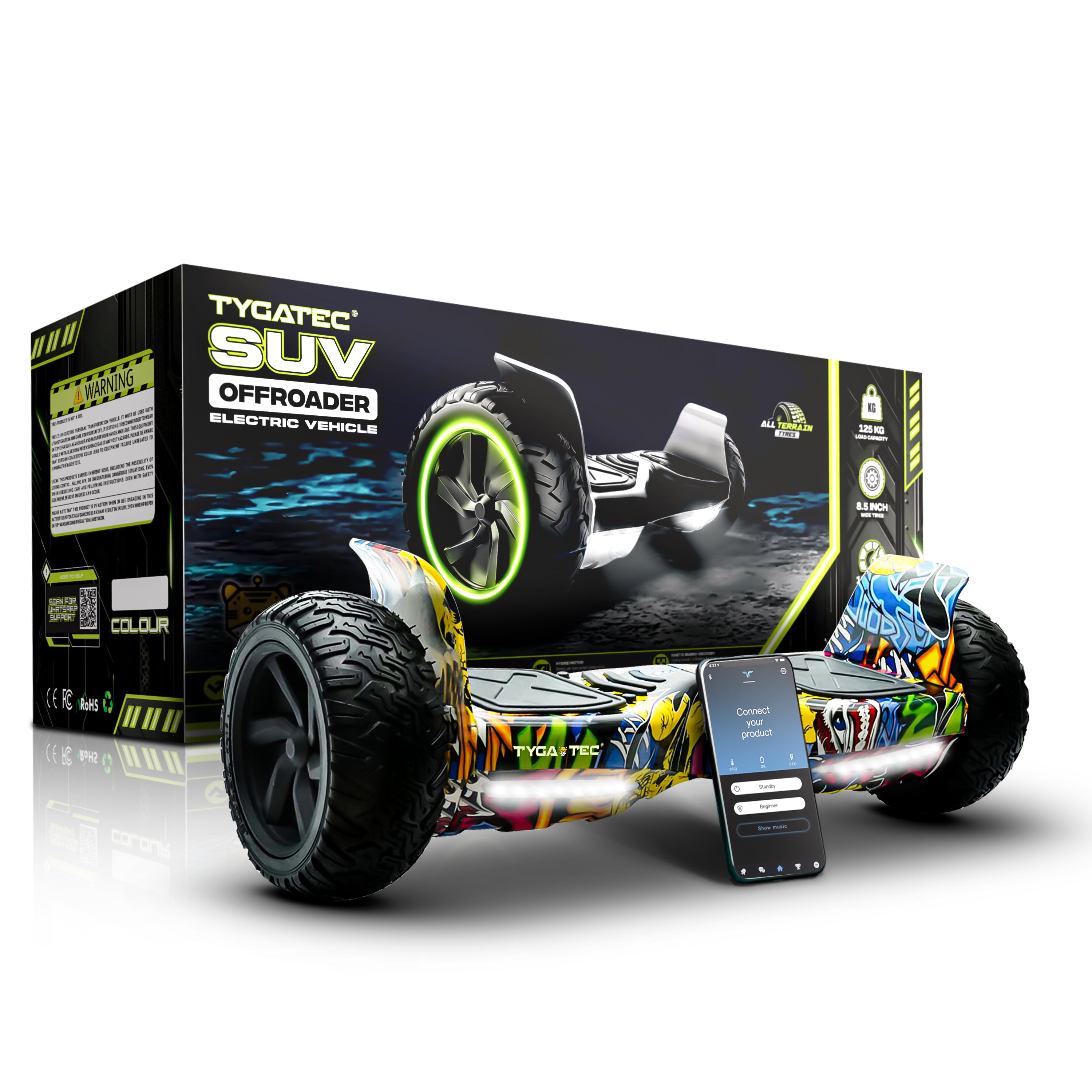 (PRE-BOOK)-TYGATEC T6 Plus Off-Road SUV Hoverboard(APP CONNECTIVITY - Ed- Hardy Color)