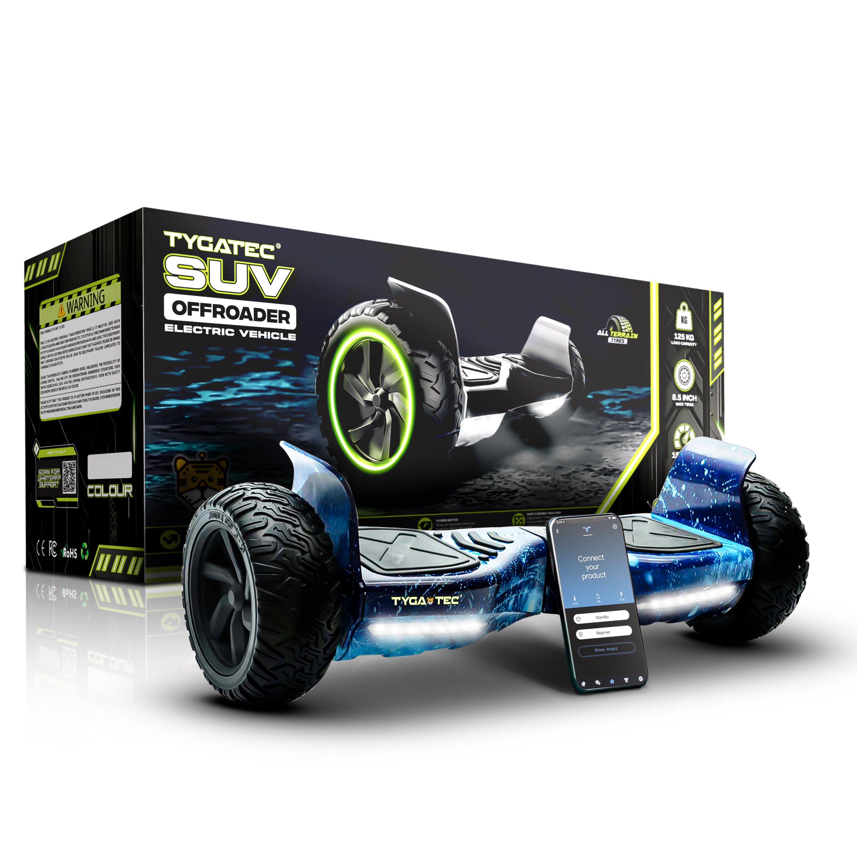 ( PRE_BOOK) -TYGATEC T6 Plus Off-Road SUV Hoverboard(APP CONNECTIVITY - Blue Galaxy Color)