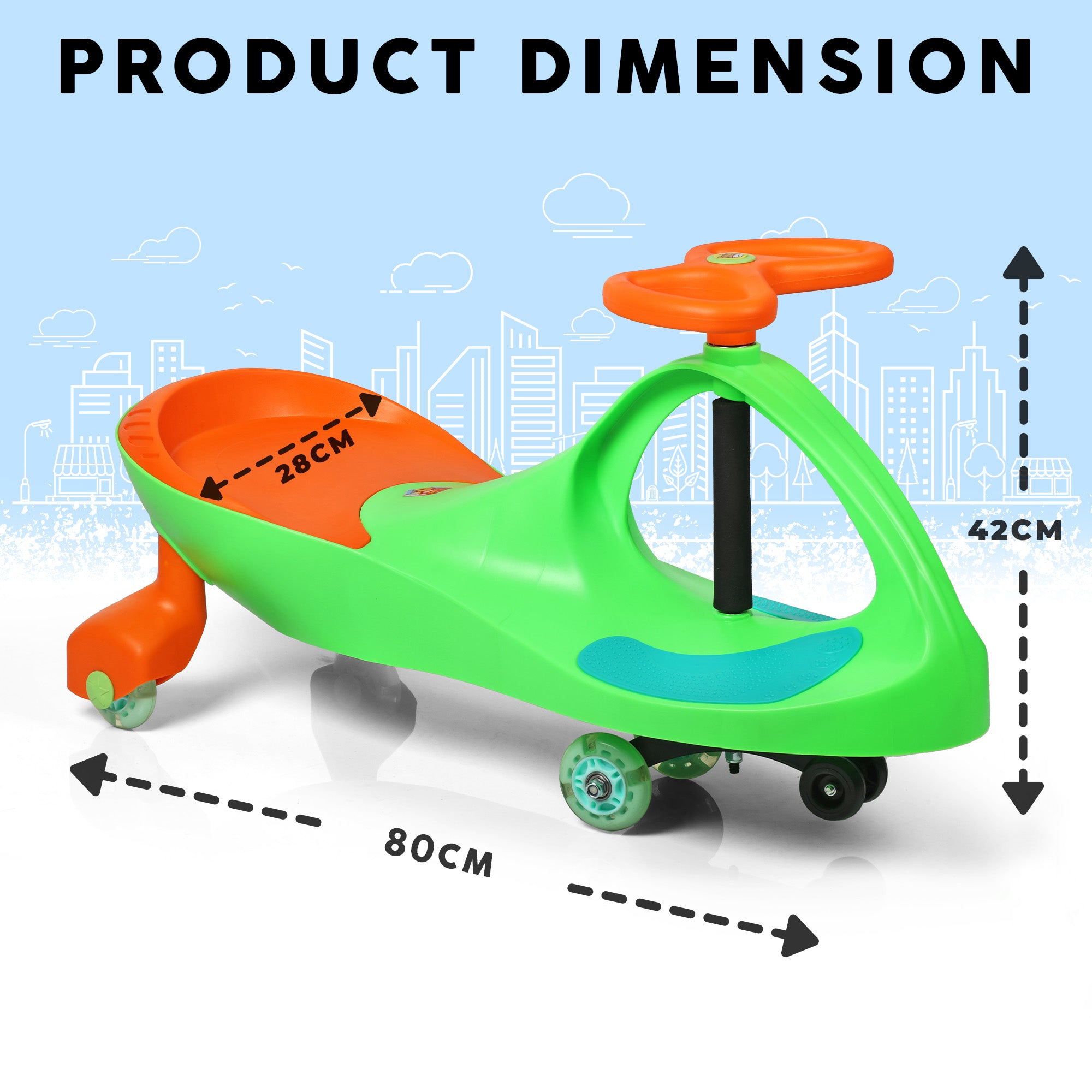 Tygatec Eco Ride-On Swing Car for Kids ( Orange Color)