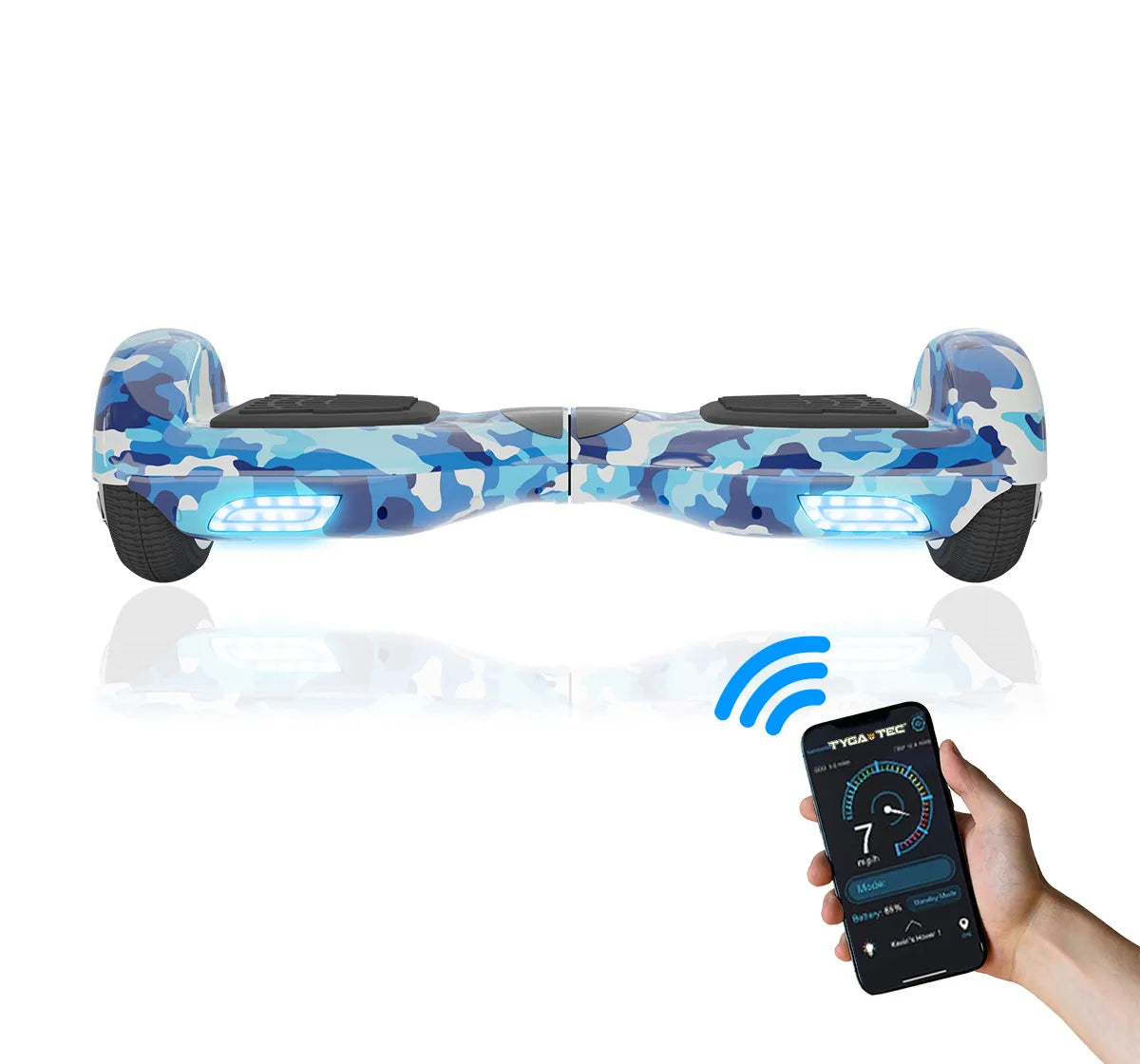 TYGATEC T2 + Auto Balancing Hoverboard App Connectivity - Military Blue