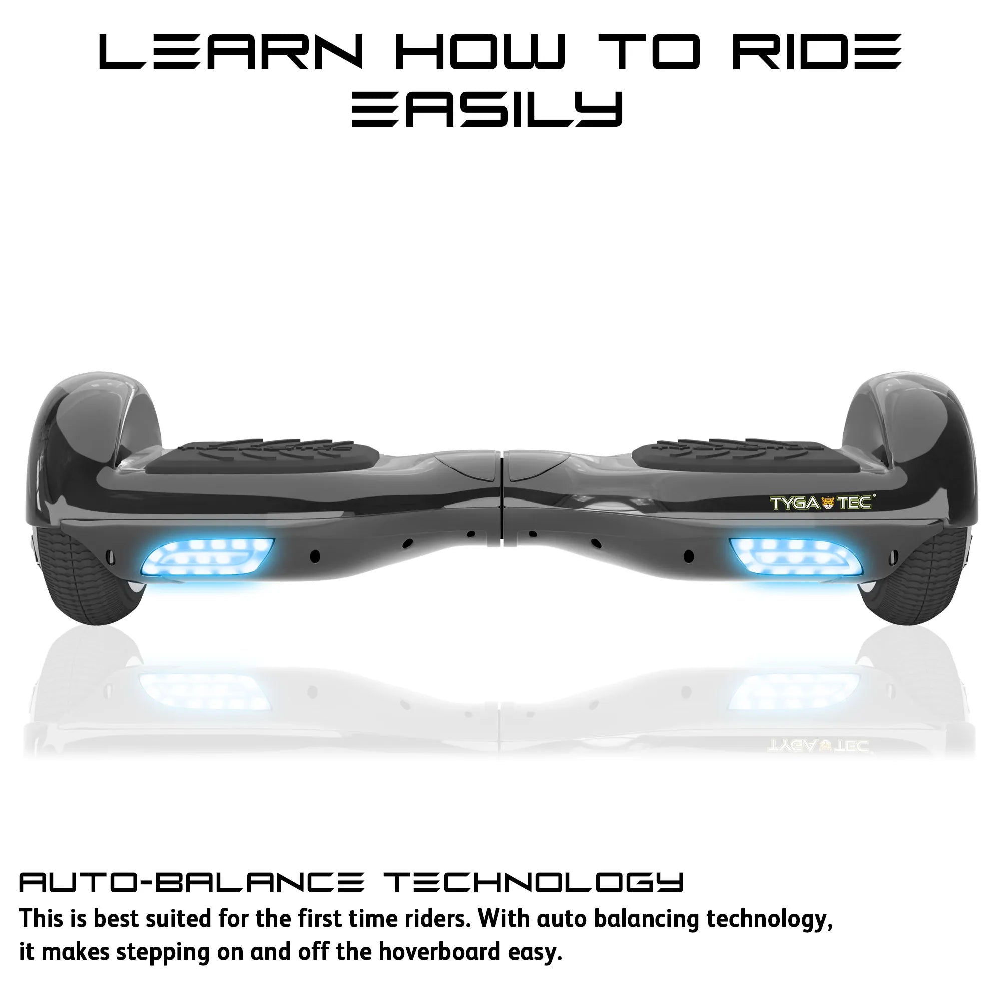 TYGATEC T2 + Auto Balancing Hoverboard App Connectivity - Black