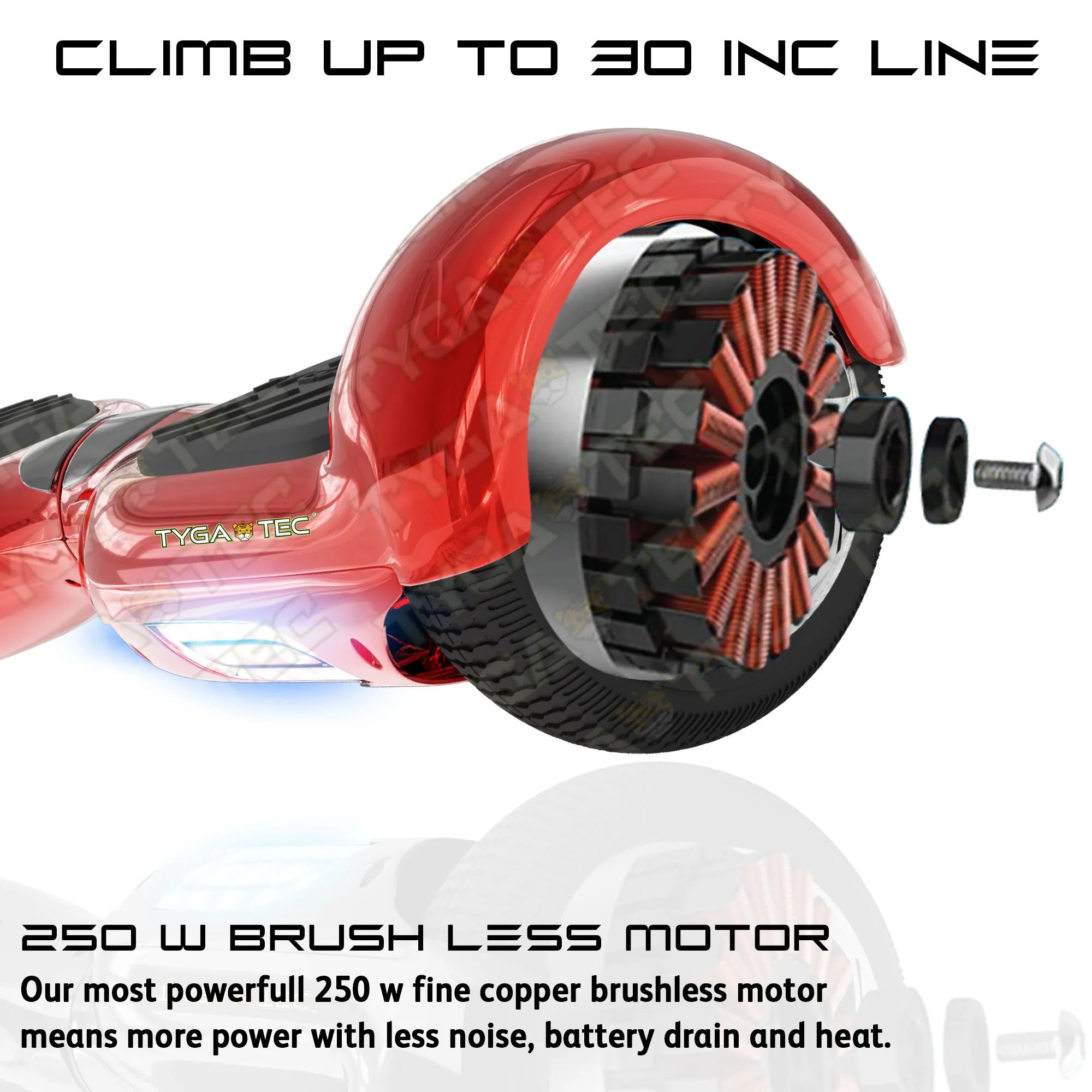 TYGATEC T2 Auto Balancing Hoverboard - Red