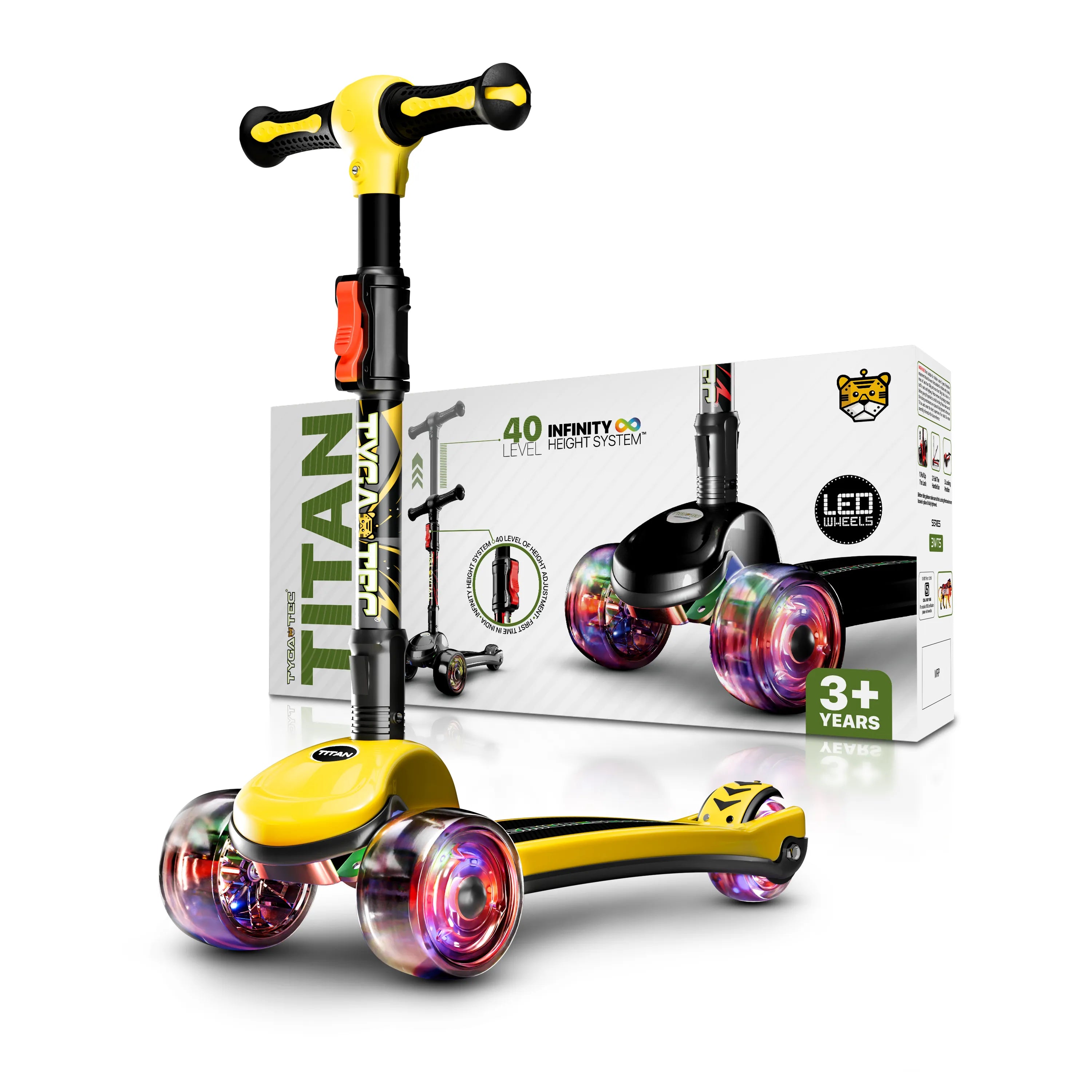 Tygatec Titan Premium 3-Wheel Scooter ( Color Yellow )