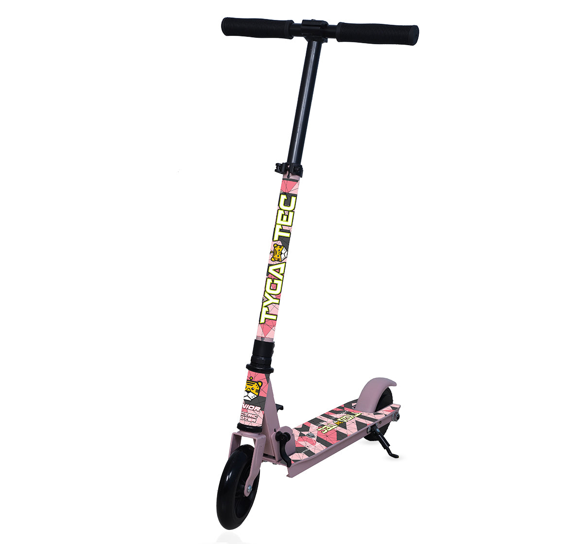 Tygatec Junior Electric Kick Scooter For Kids & Adults | 2 Wheel Standing Scooter With Adjustable Height And Foldable (Color Pink)