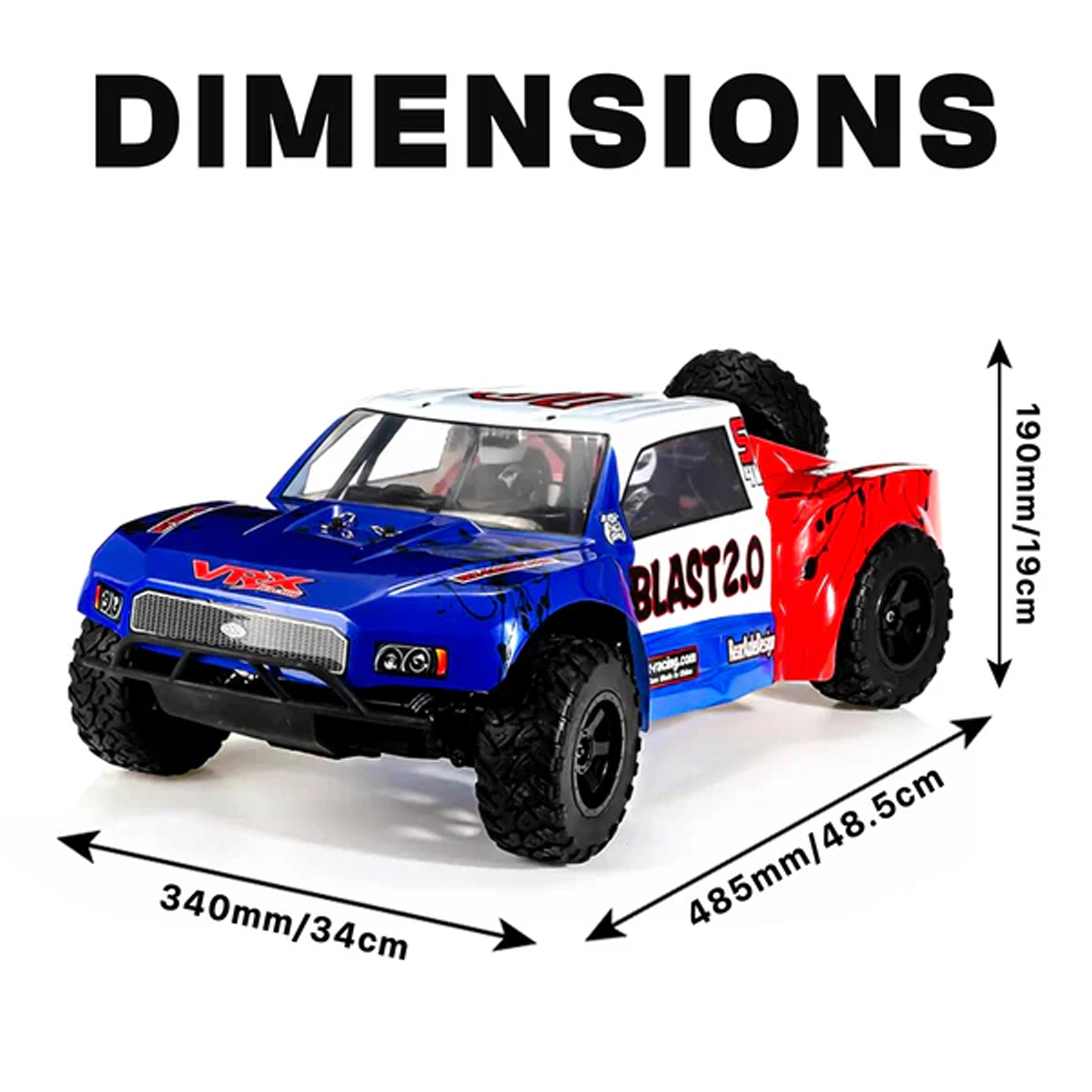 Tygatec Blast 1:8 Scale Hobby Grade RC Monster Truck | Brushless Motor System | RTR