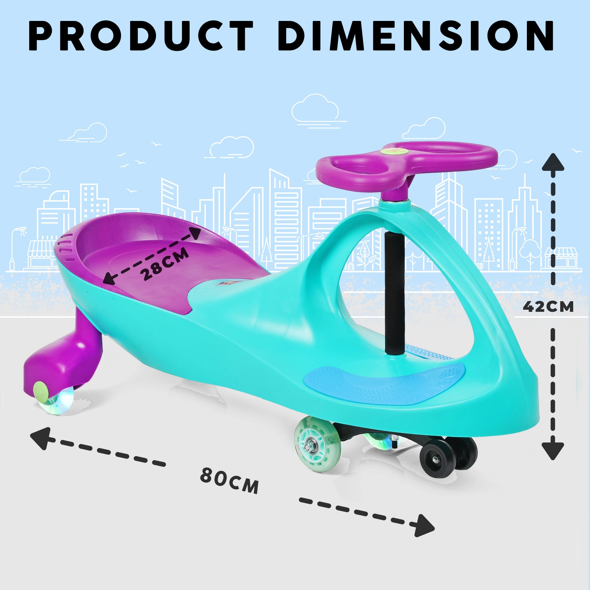 Tygatec Eco Ride-On Swing Car for Kids ( Purple Color)