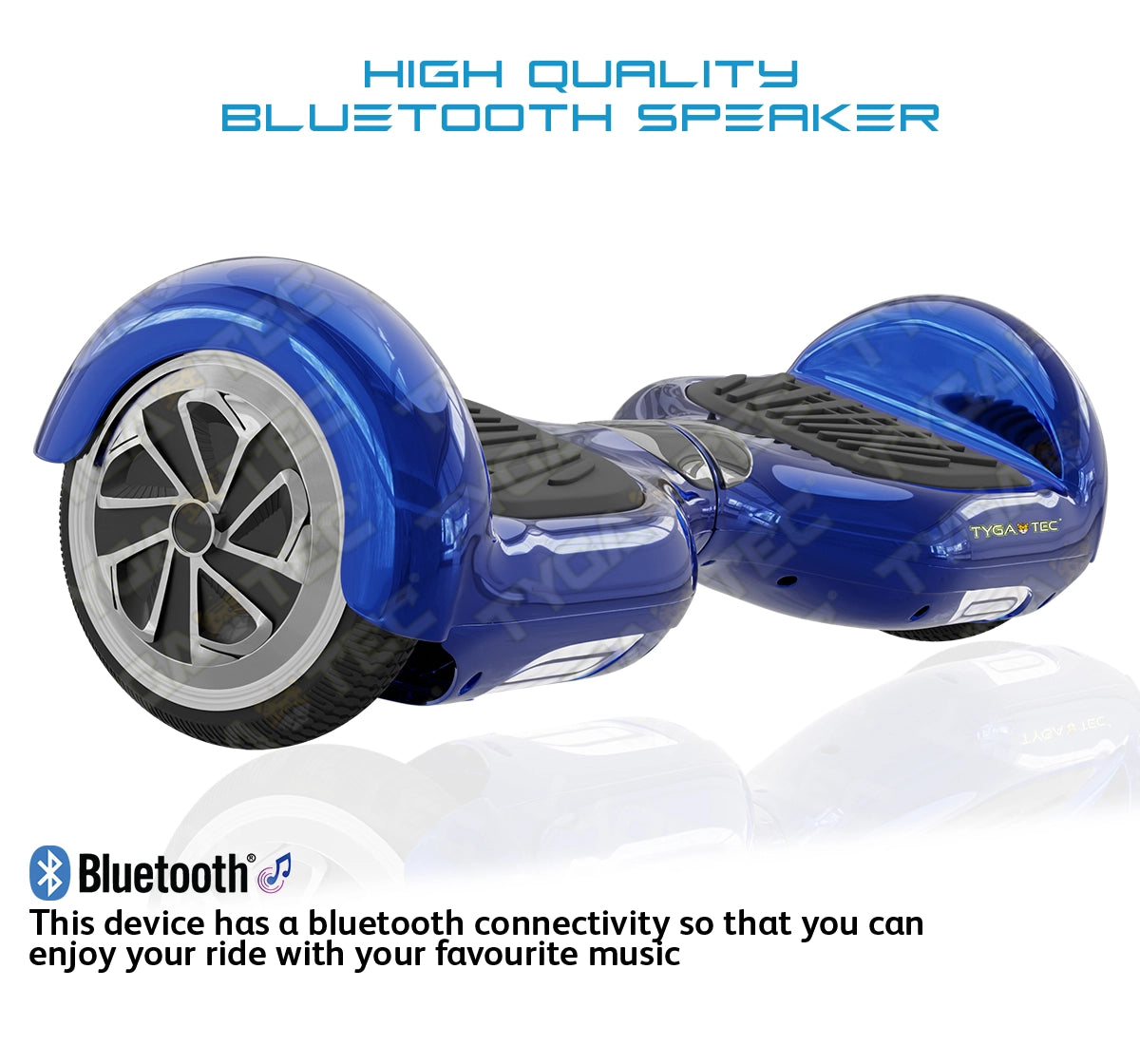 Tygatec T1 ECO - Self Balancing Electric Hoverboard (Blue Color)