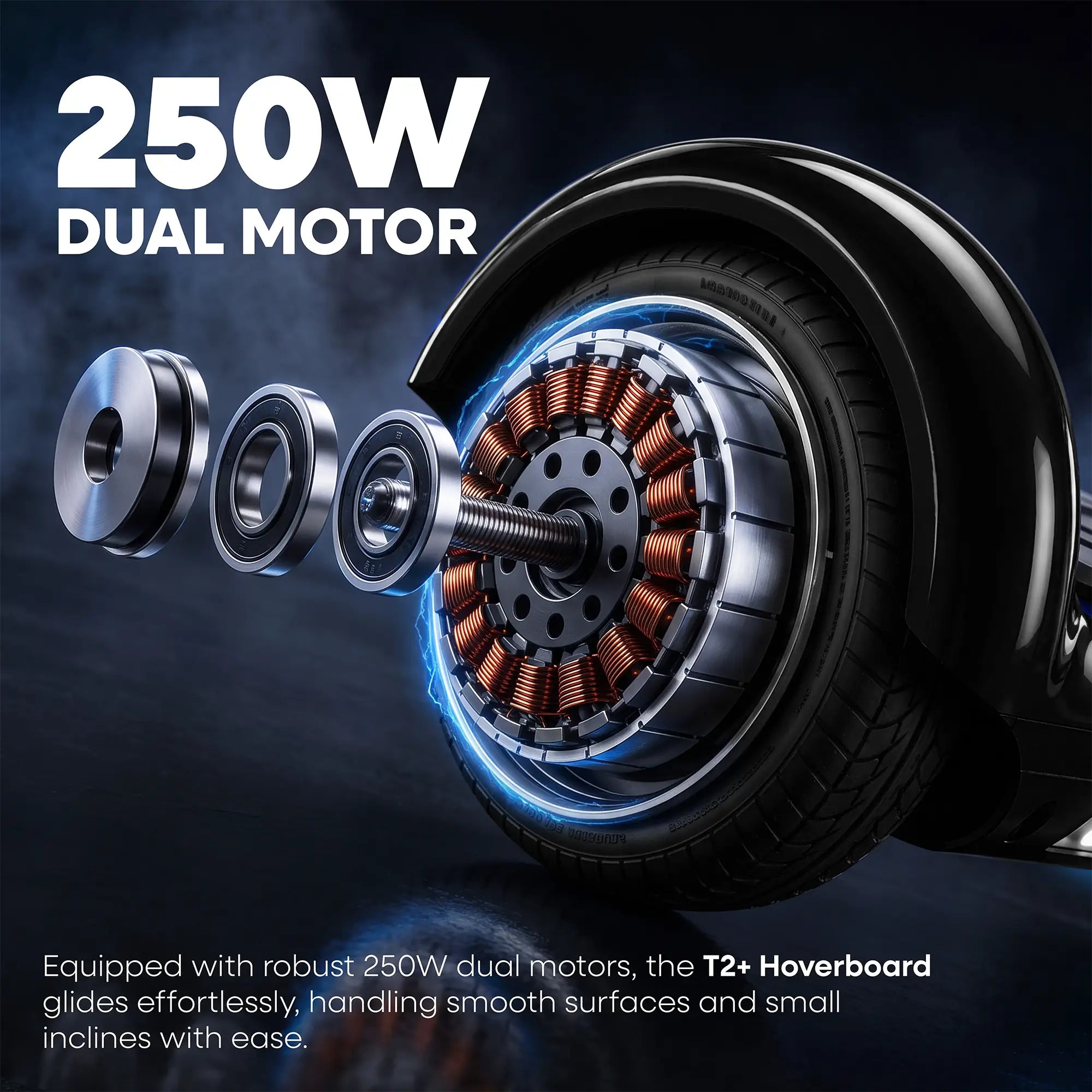 TYGATEC T2 + Auto Balancing Hoverboard App Connectivity - Black