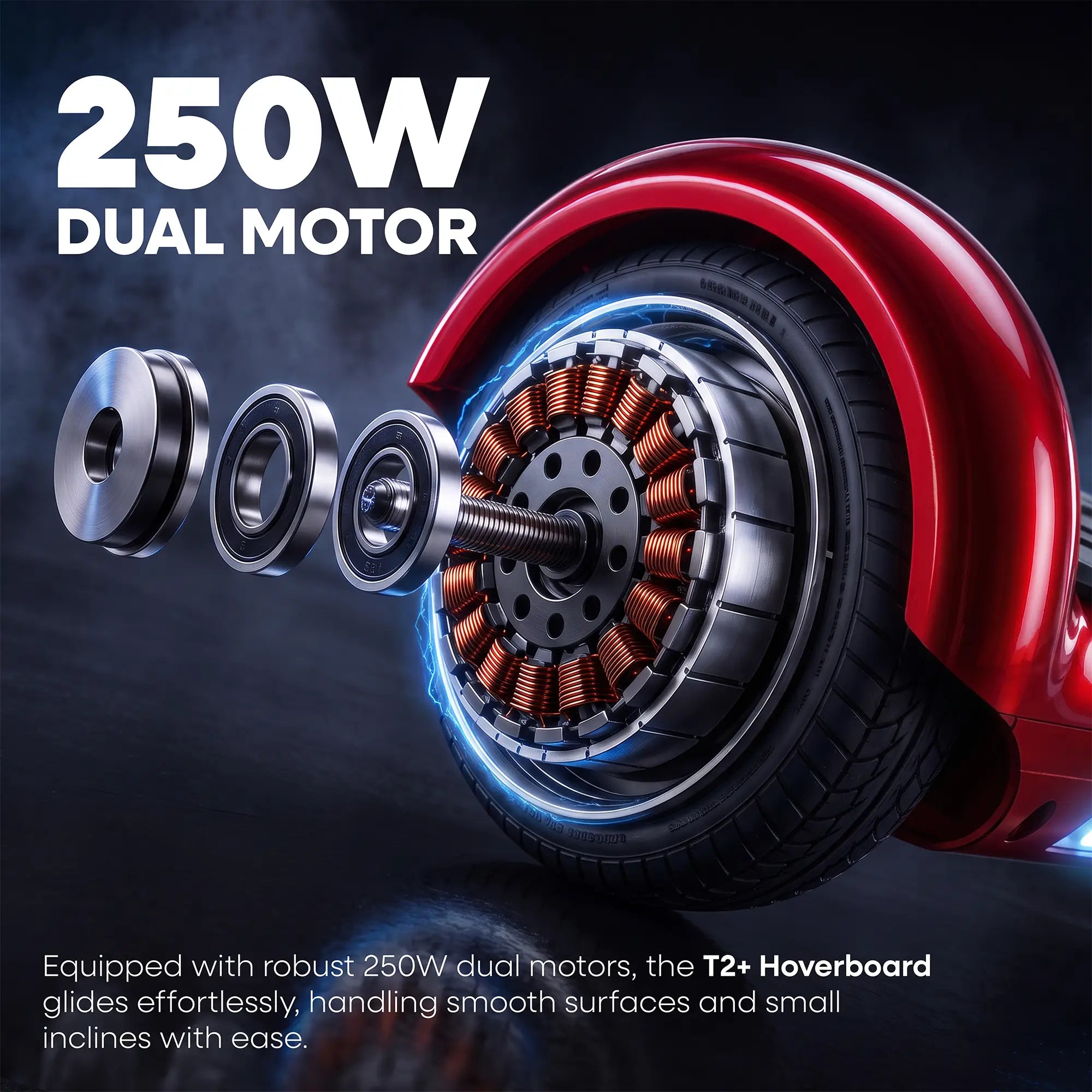 TYGATEC T2 + Auto Balancing Hoverboard App Connectivity - Red