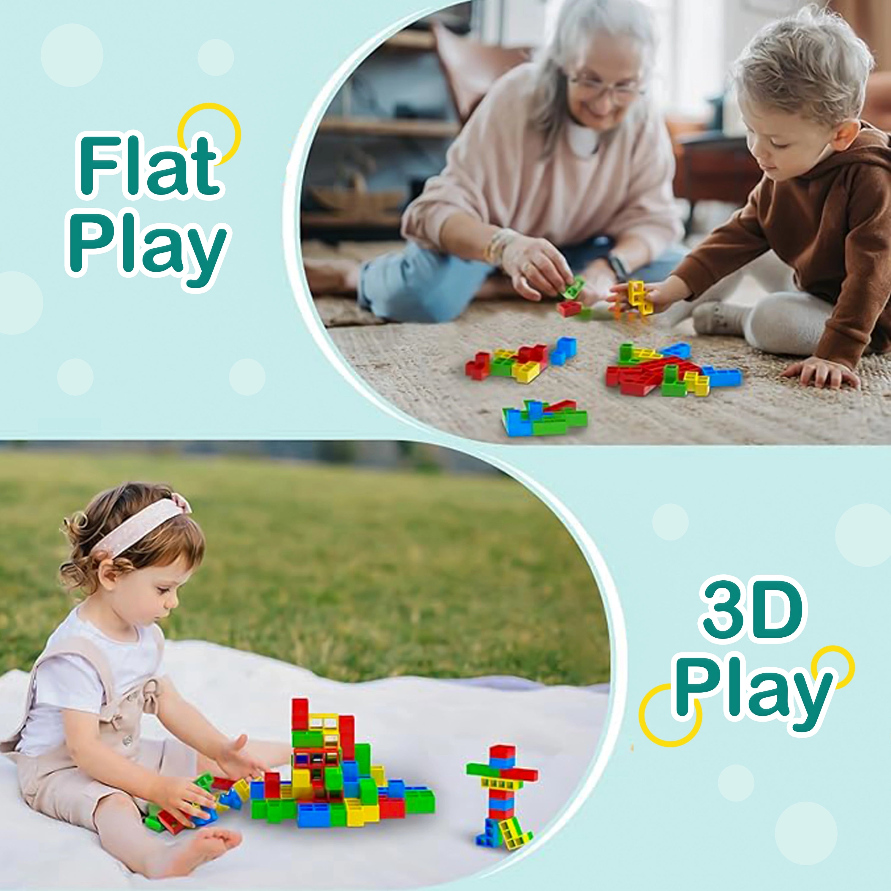 Tygatec 32 Pcs Tetra Tower Stacking Blocks Balance Game, Family Board Games for Kids & Adults-Balancing Stacking Toys Building Blocks for Parties, Travel 【Multi-Colored】