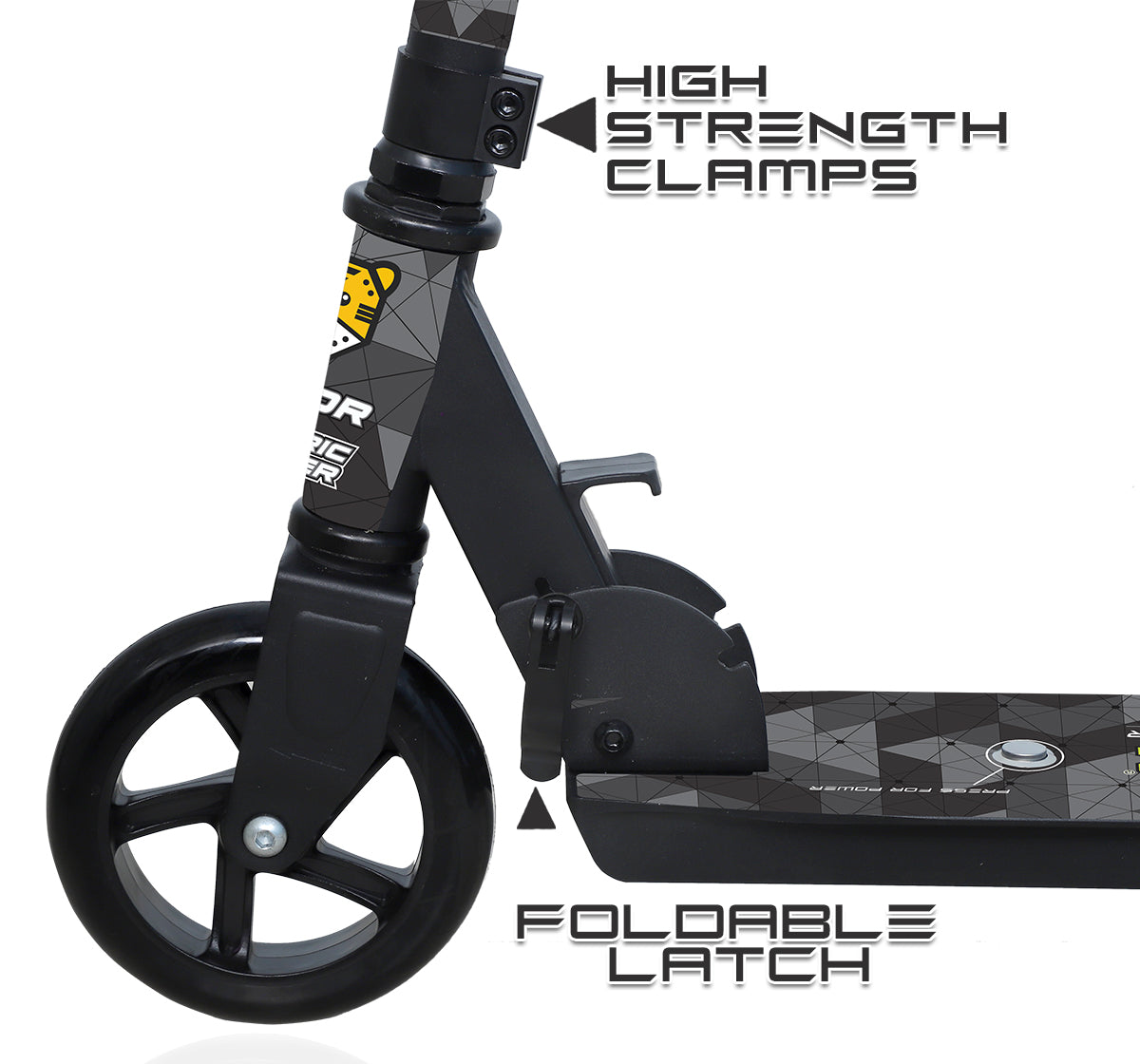 Tygatec Junior Electric Kick Scooter For Kids & Adults | 2 Wheel Standing Scooter With Adjustable Height And Foldable (Color Black)