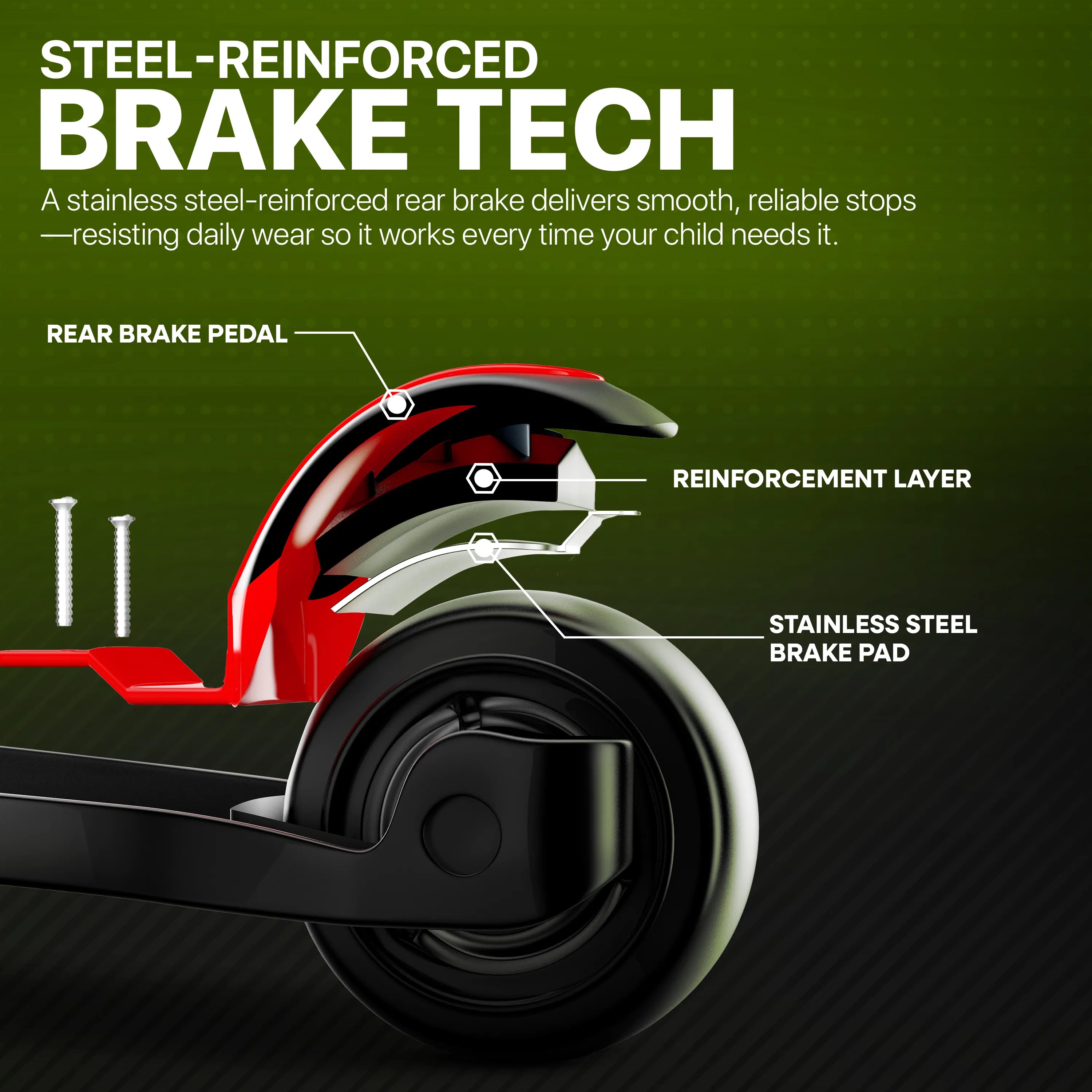 Tygatec Titan Premium 3-Wheel Scooter (Red)