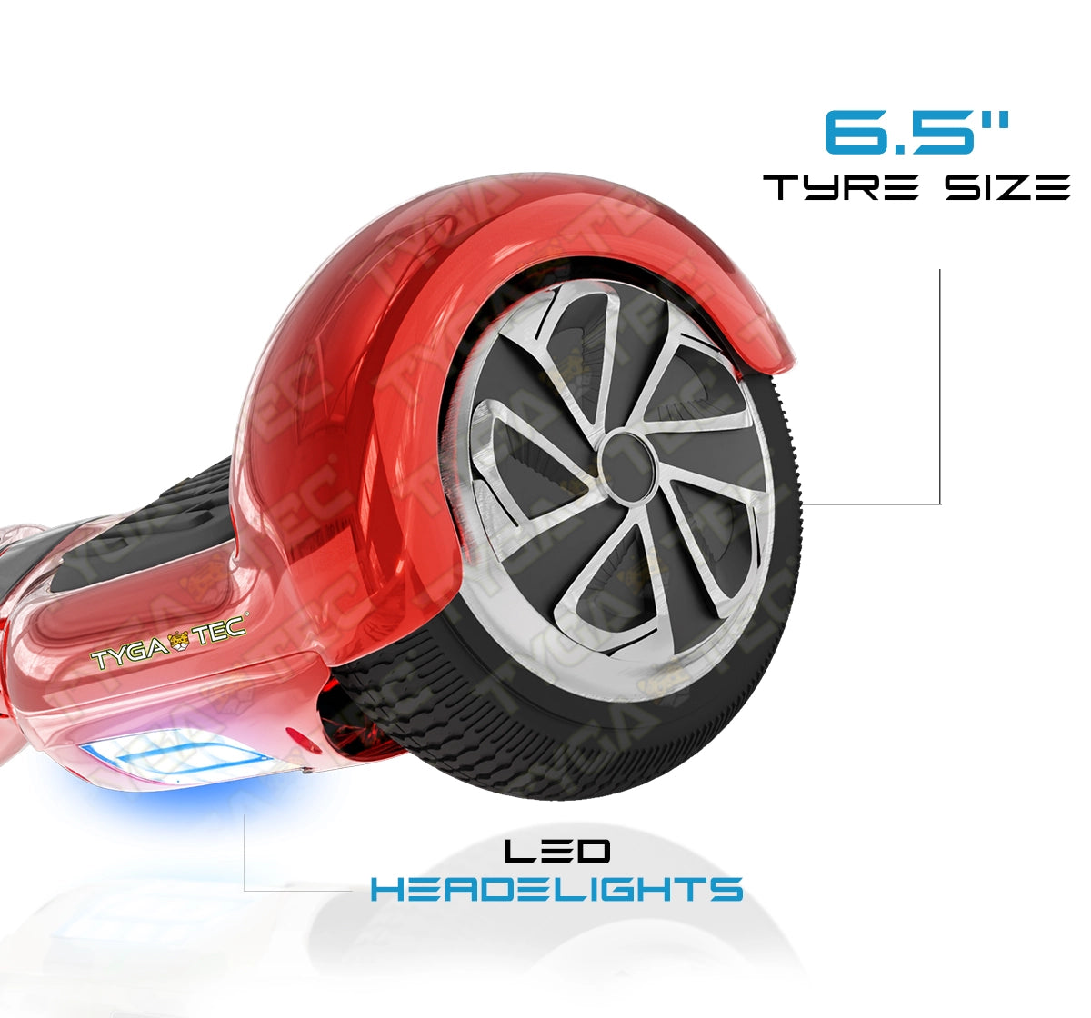 Tygatec T1 ECO - Self Balancing Electric Hoverboard (Red Color)