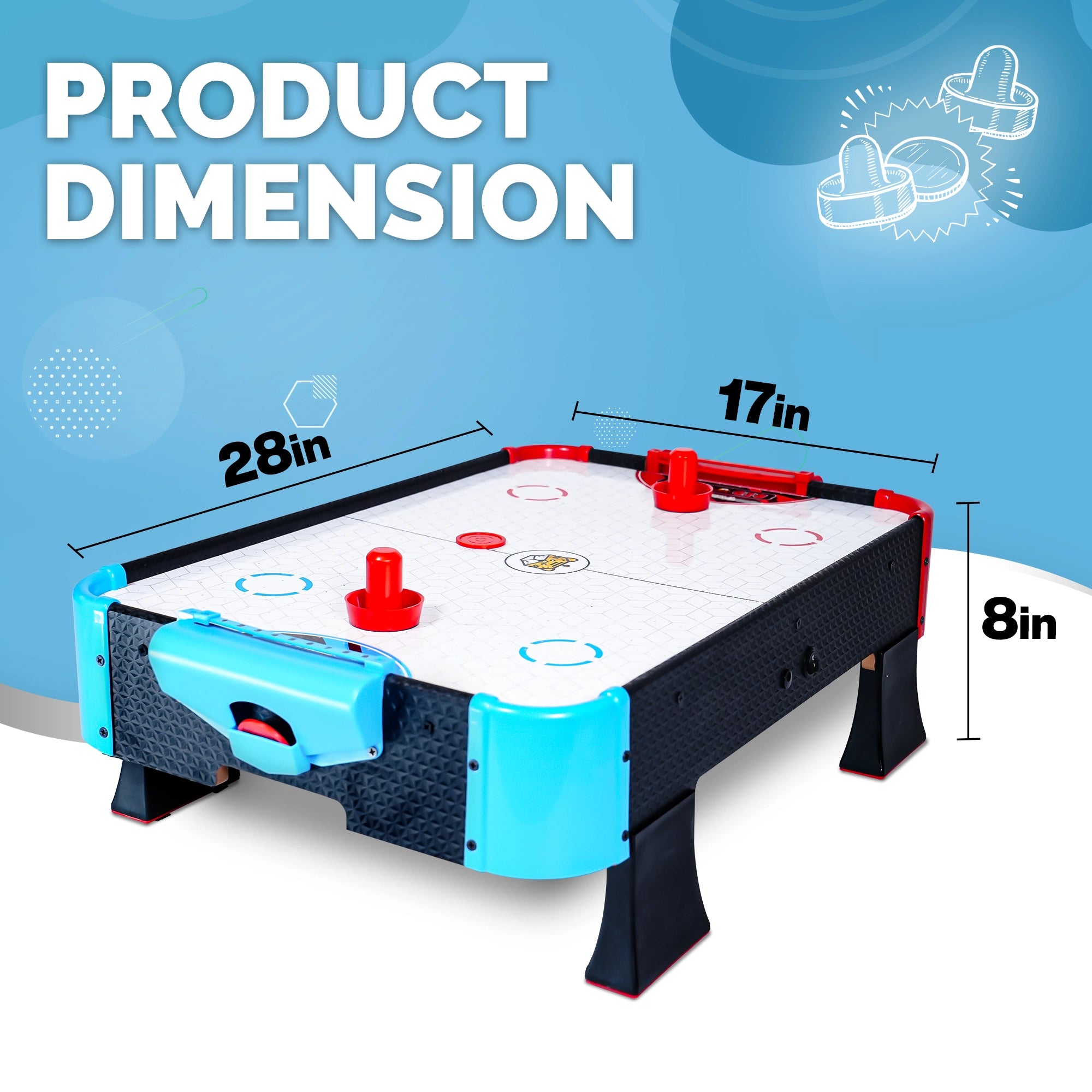 TYGATEC- Air Hockey Table Top Indoor Game for Kids with Score Counter | Gift for Children Ages 3+