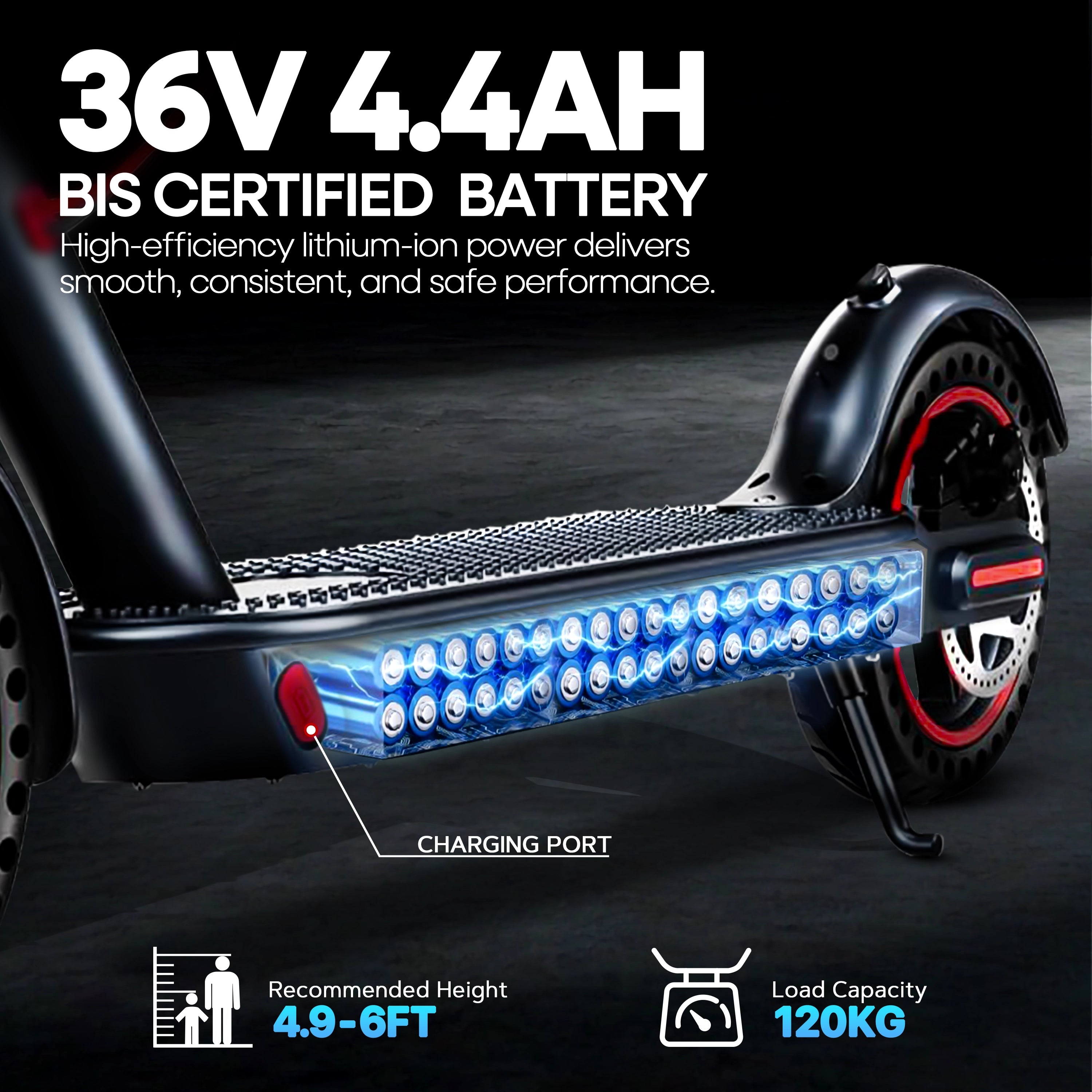 Tygatec Bolt E-Kick Electric Scooter For Kids & Adults | Electric Foldable Scooter