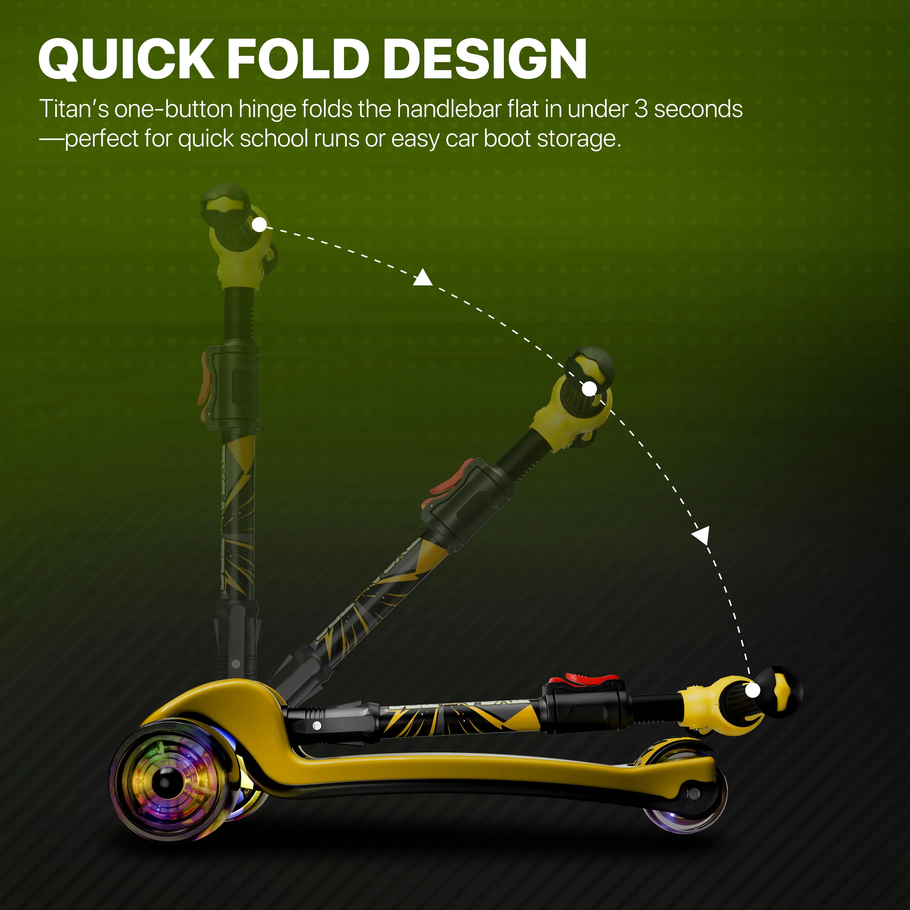 Tygatec Titan Premium 3-Wheel Scooter ( Color Yellow )