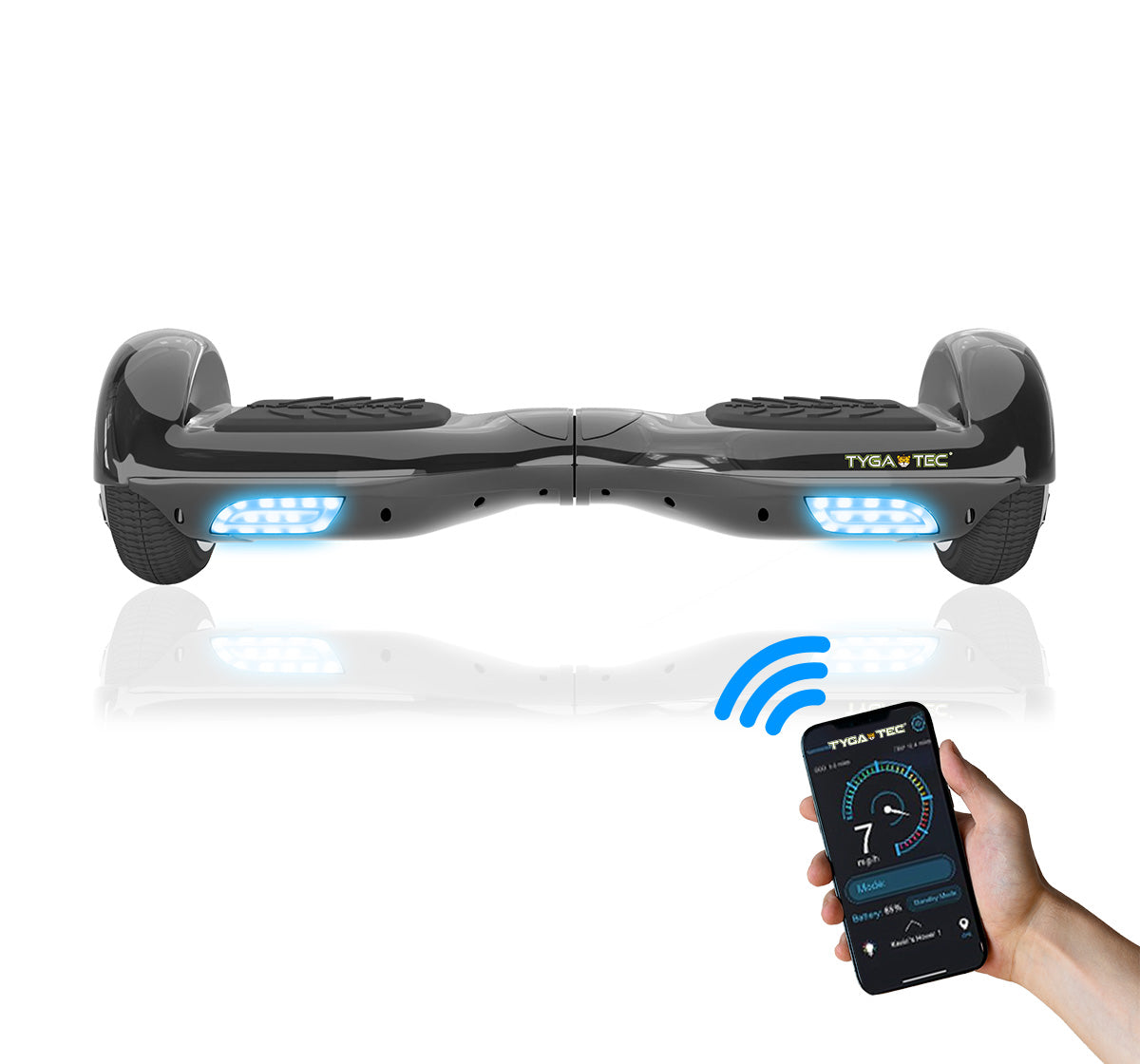 TYGATEC T2 + Auto Balancing Hoverboard App Connectivity - Black