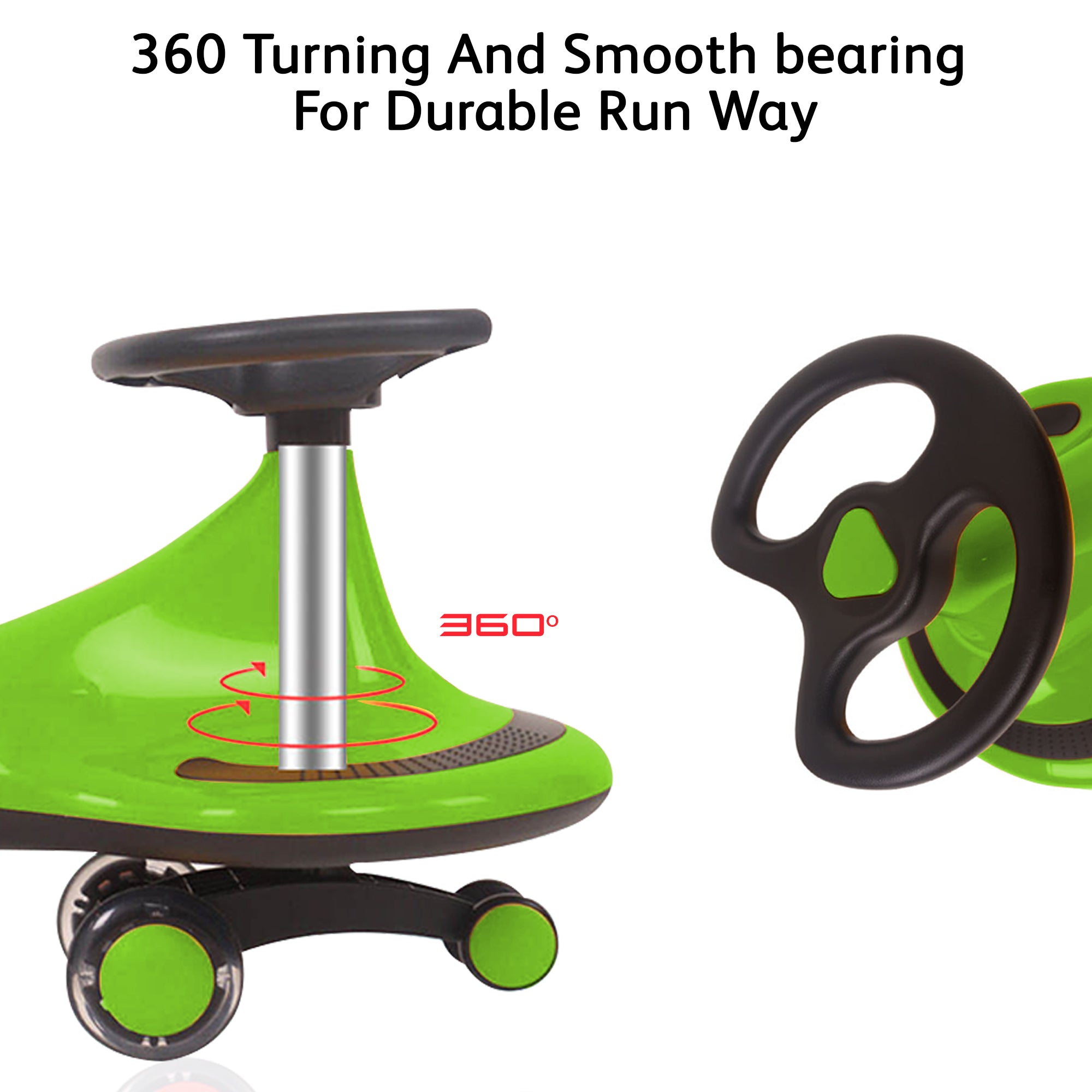 Tygatec Ride On Swing Car for Kids ( Green Color )